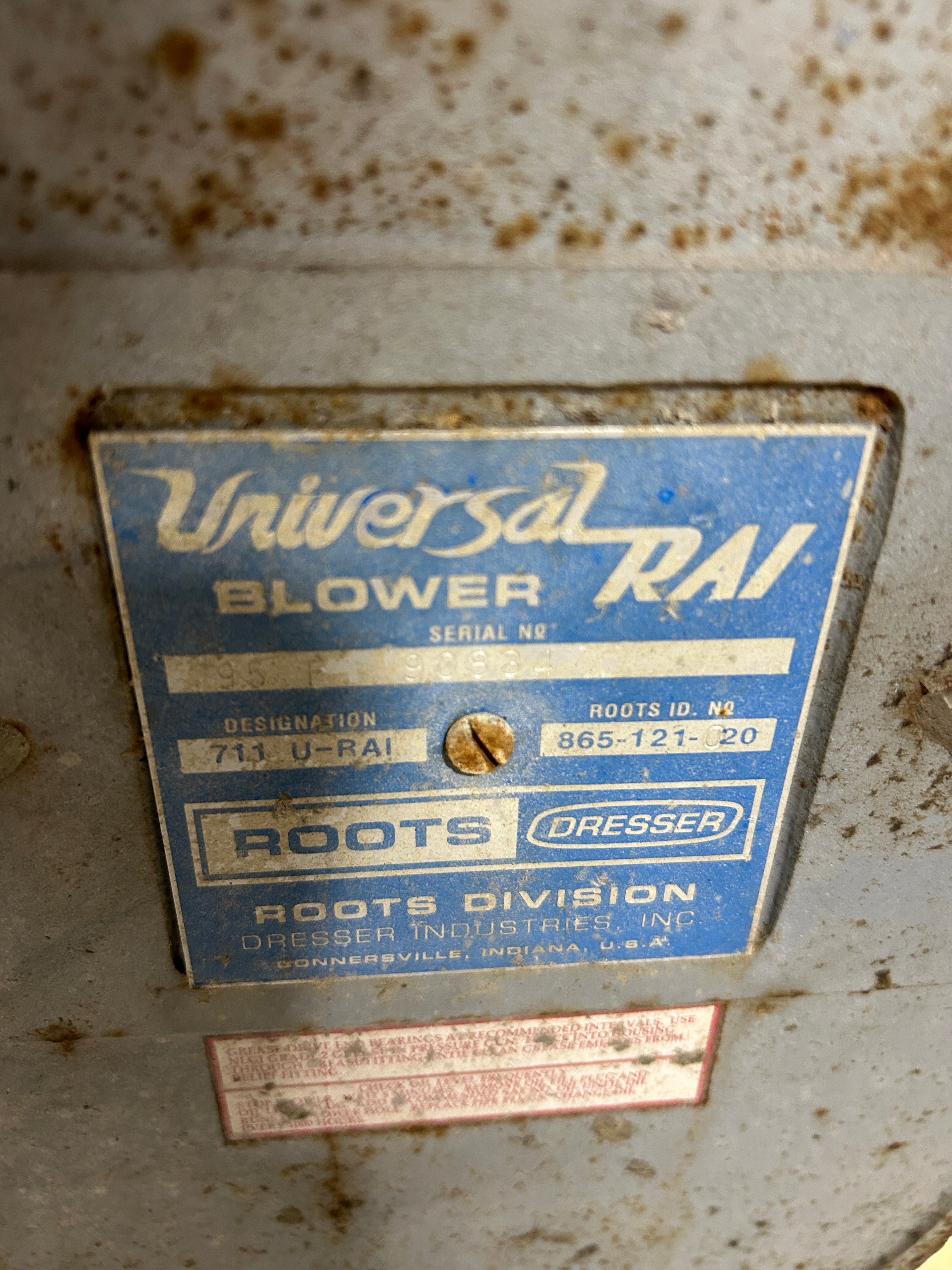 Dresser Roots 711 U-RAI Universal RAI Rotary Lobe Blower