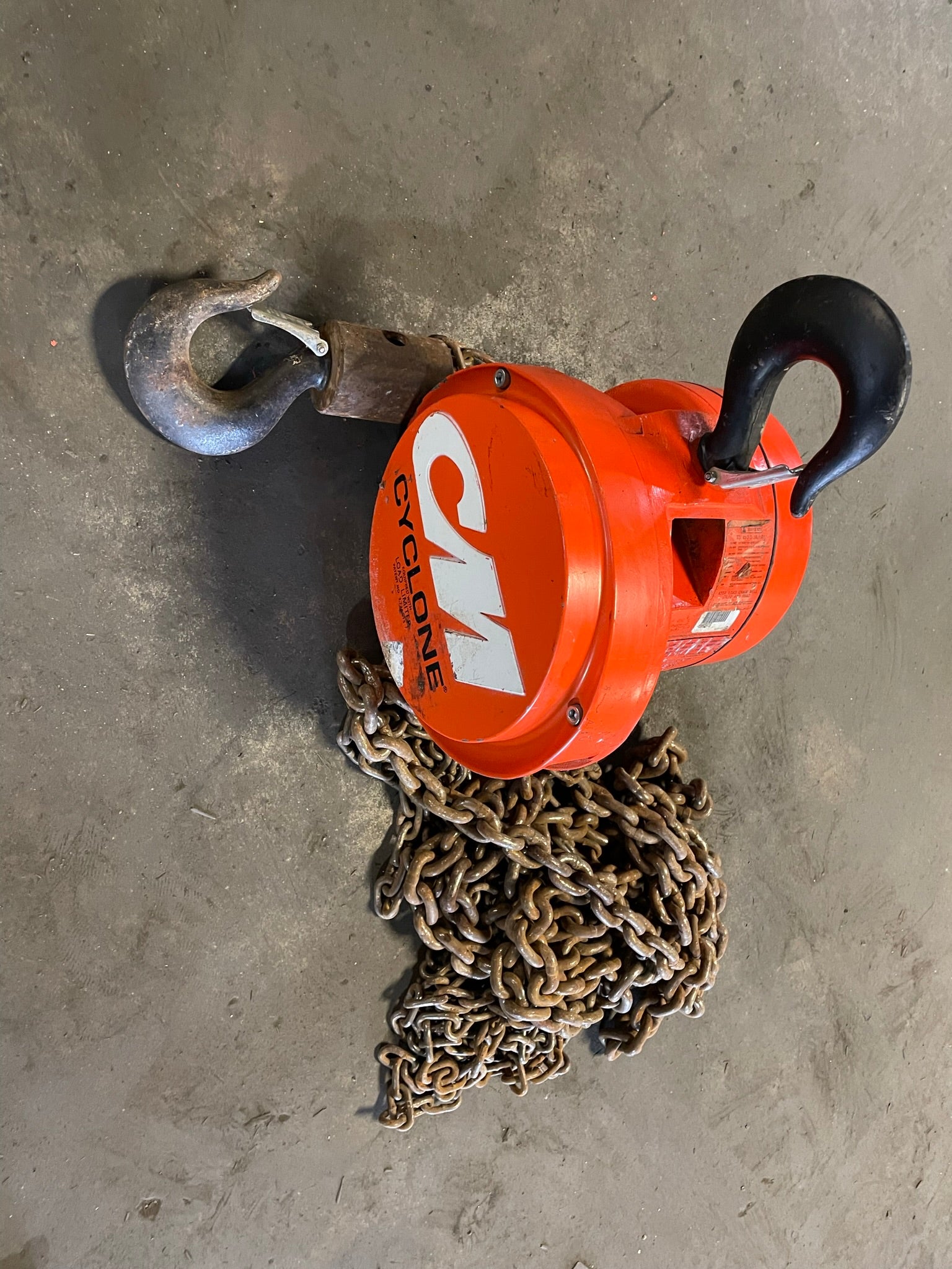 CM Cyclone 2 Ton Manual Chain Fall Hoist with Load Limiter S5839TB