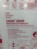 Sabic Innovative Plastics Lexan Polycarbonate Sheet 48" x 38" x 0.315”