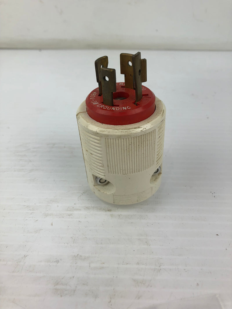 Leviton L16-20 Grounding Locking Plug 20A-480V-30