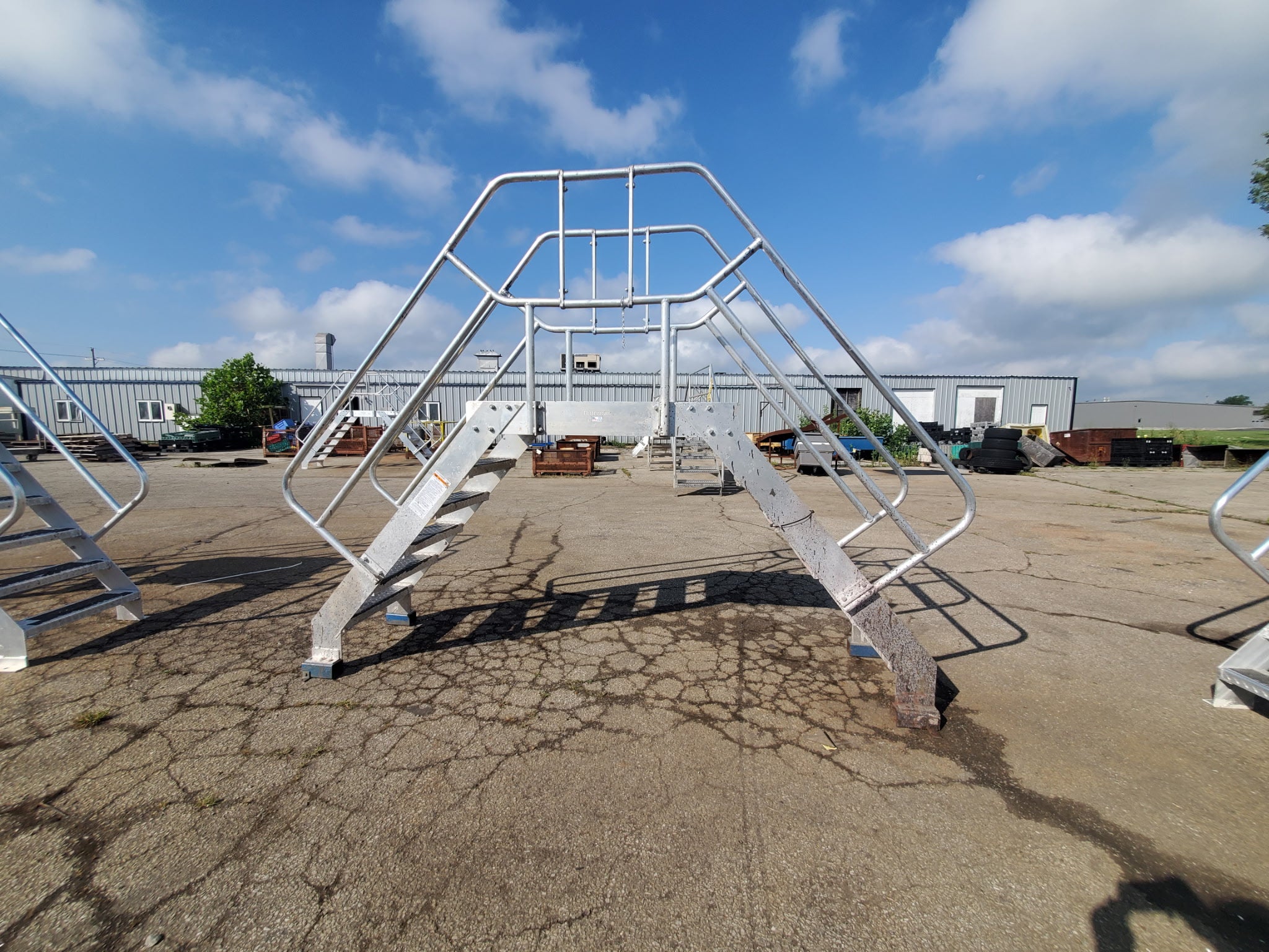 Cotterman Aluminum Crossover Bridge Ladder Platform Stairs & Handrails 9' 10" L