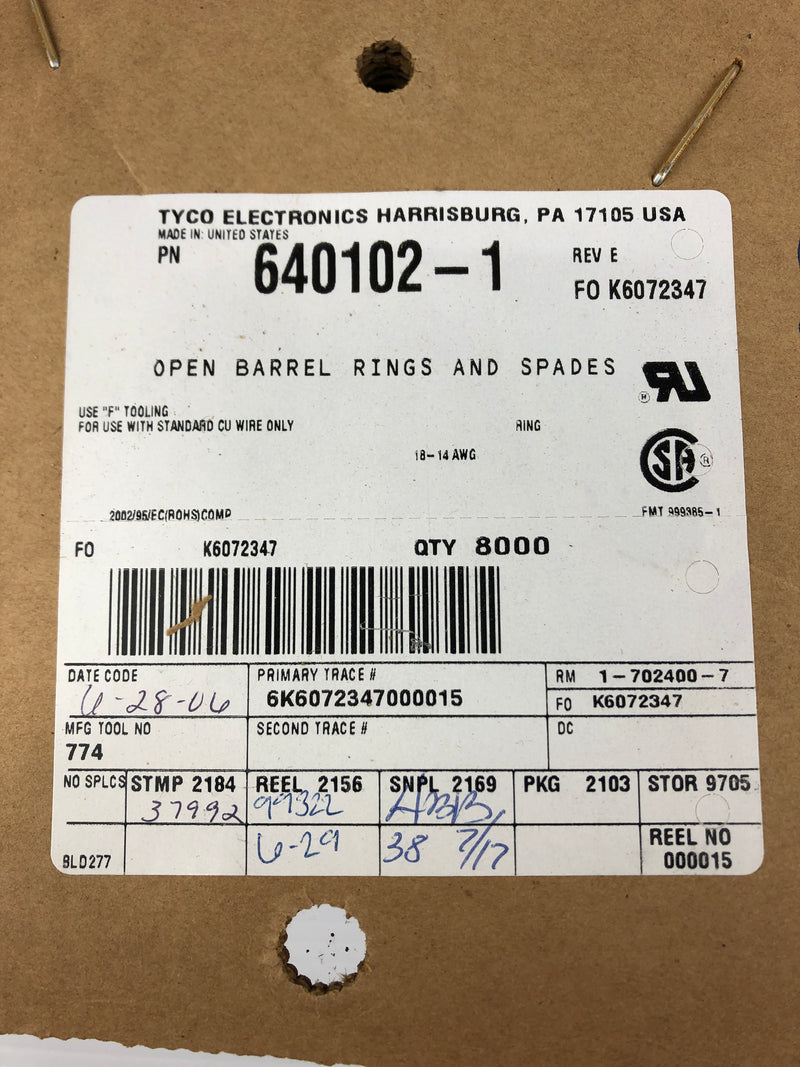 Tyco 640102-1 Open Barrel Rings and Spades 774 Rev. E New