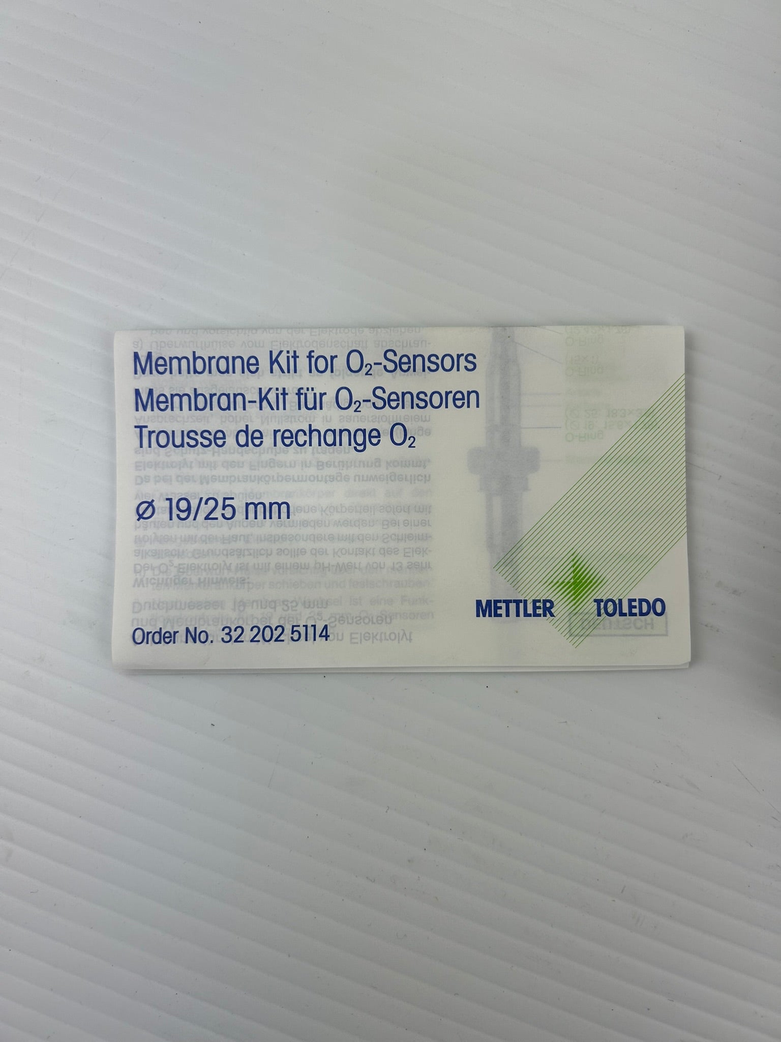 Mettler Toledo 322025114 Membrane Kit for O2 Sensors 19/25mm 32 202 5114