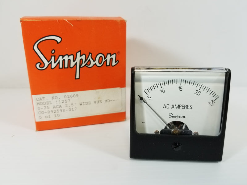 Simpson Gauge 0-25 ACA Amp Meter 02609 Model 1257