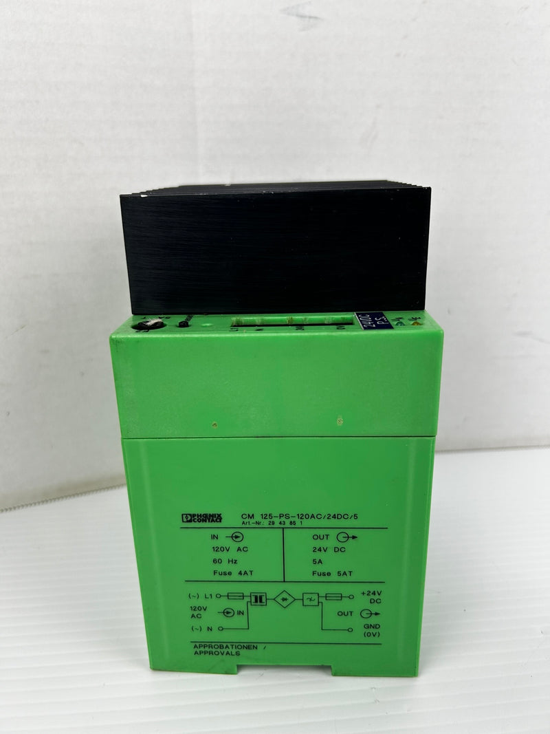 Phoenix Contact CM 125-PS-120AC/24DC/5 Power Supply 2943851 120V 5A 60Hz