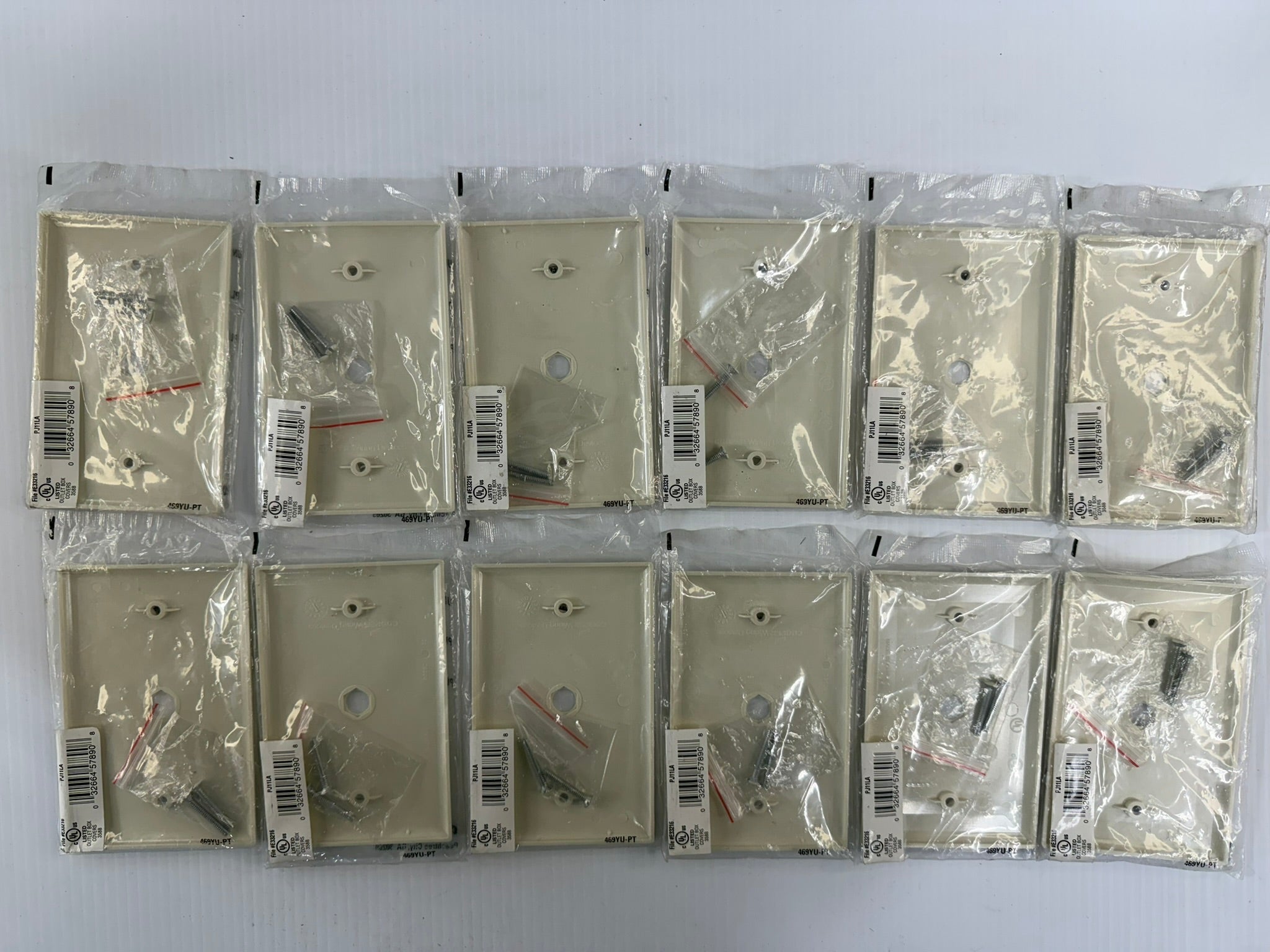 Cooper Wiring PJ11LA Lot of 12 1 Gang Phone Wallplate Cover