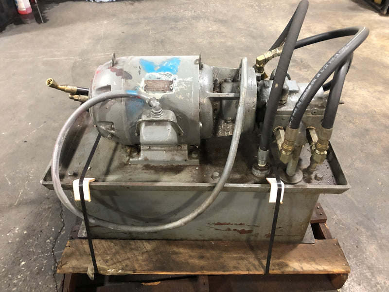 Vickers Pump VCH-109-YD-5DB and Louis Allis 3 HP Motor with Hydraulic Tank 3 PH