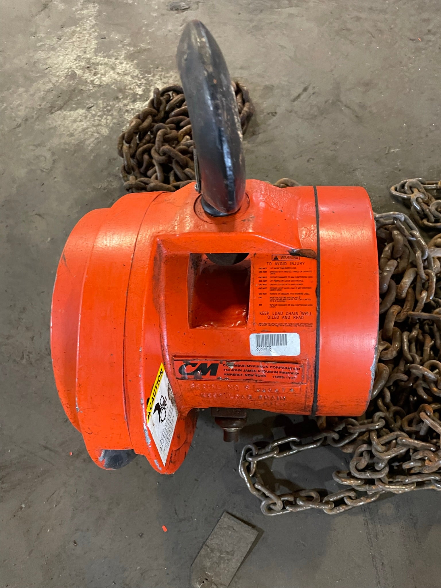 CM Cyclone 2 Ton Manual Chain Fall Hoist with Load Limiter S5868TB