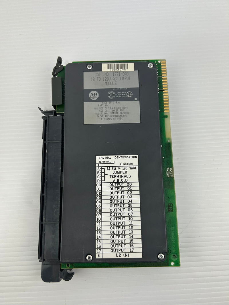 Allen Bradley 1771-0AD Output Module 12-120VAC 0.7 Amps at 5VDC