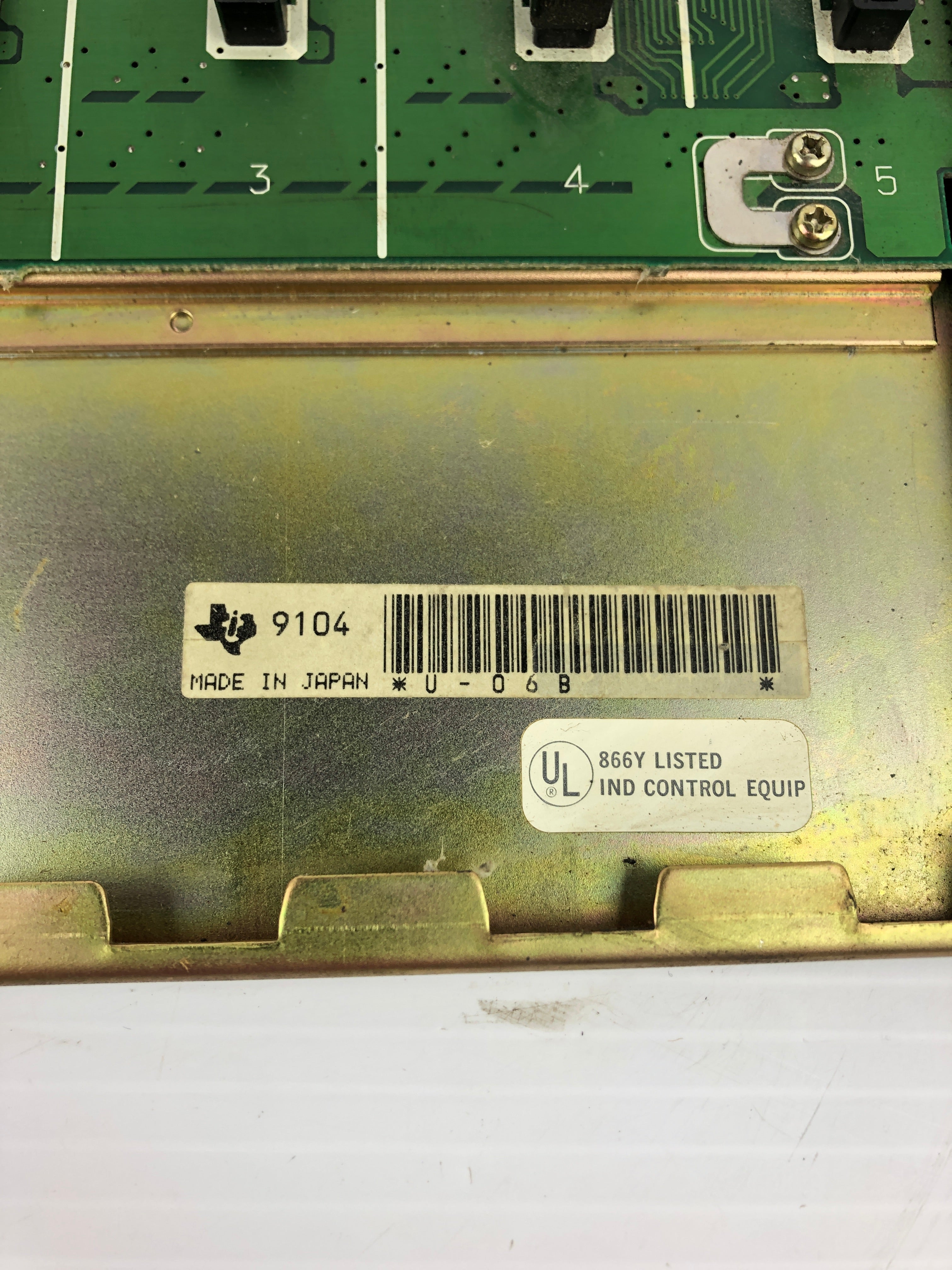 Texas Instrument 9104 7-Slot PLC Circuit Board Rack U-06B