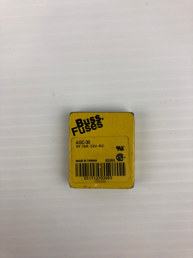 Buss Fuses AGC-30 Mini Fuse - Lot of 3