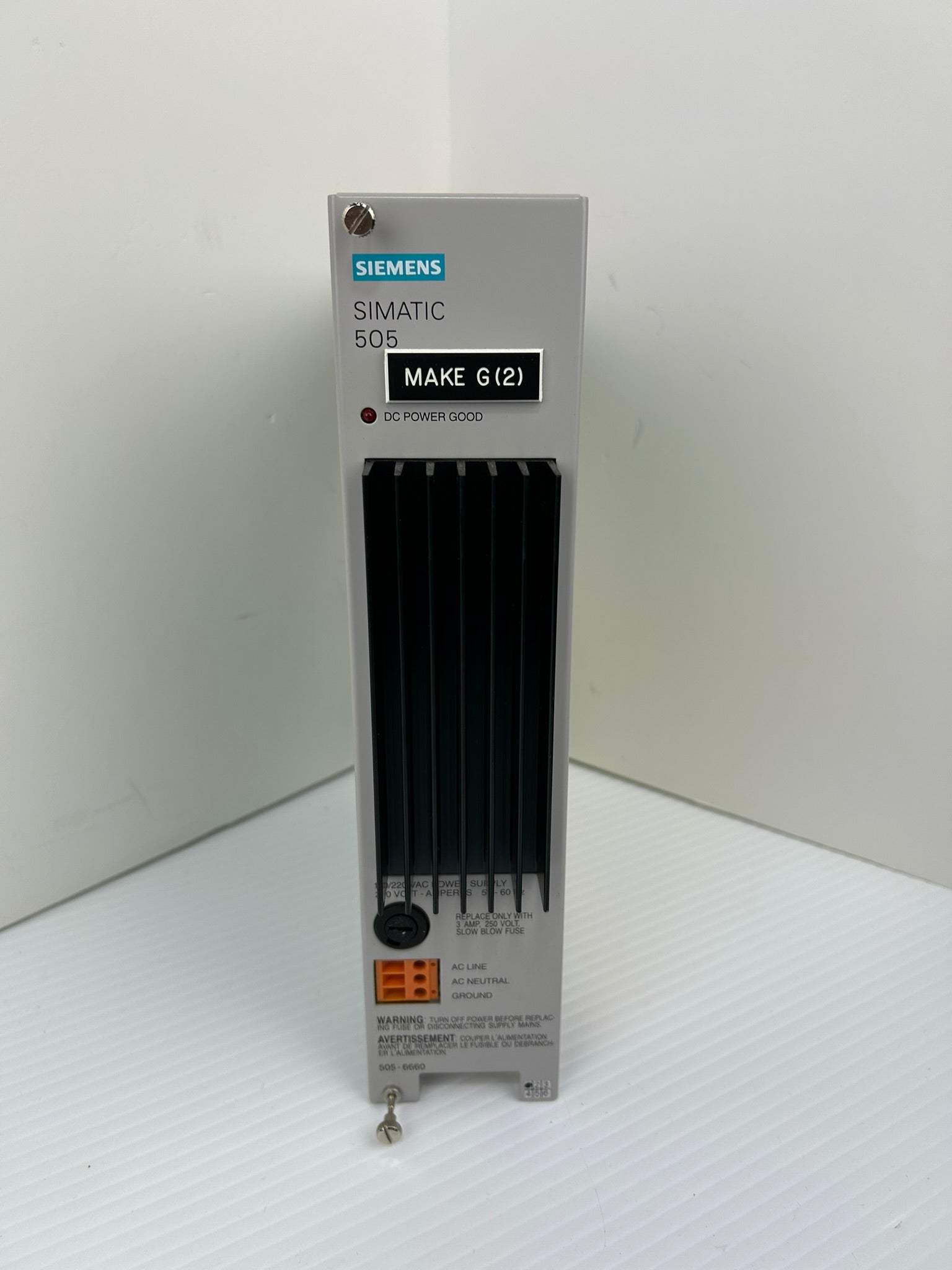 Siemens 505-6660 Simatic 505 Power Supply 110-220VAC 3A 50/60Hz