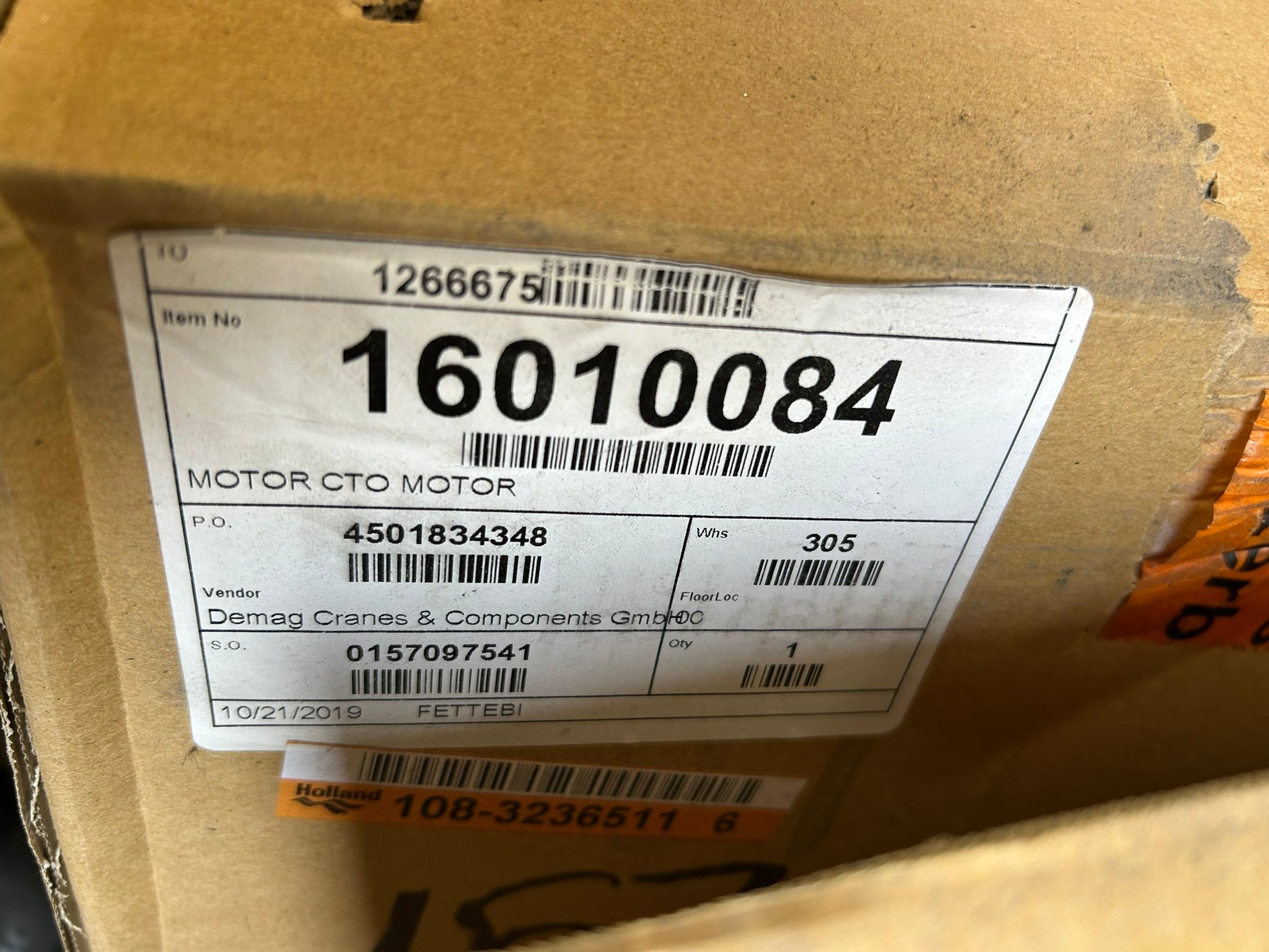 DEMAG ZBF 90 B 8/2 IM H 480V 60Hz Two-Speed Brake Motor Crane Hoist 16010084