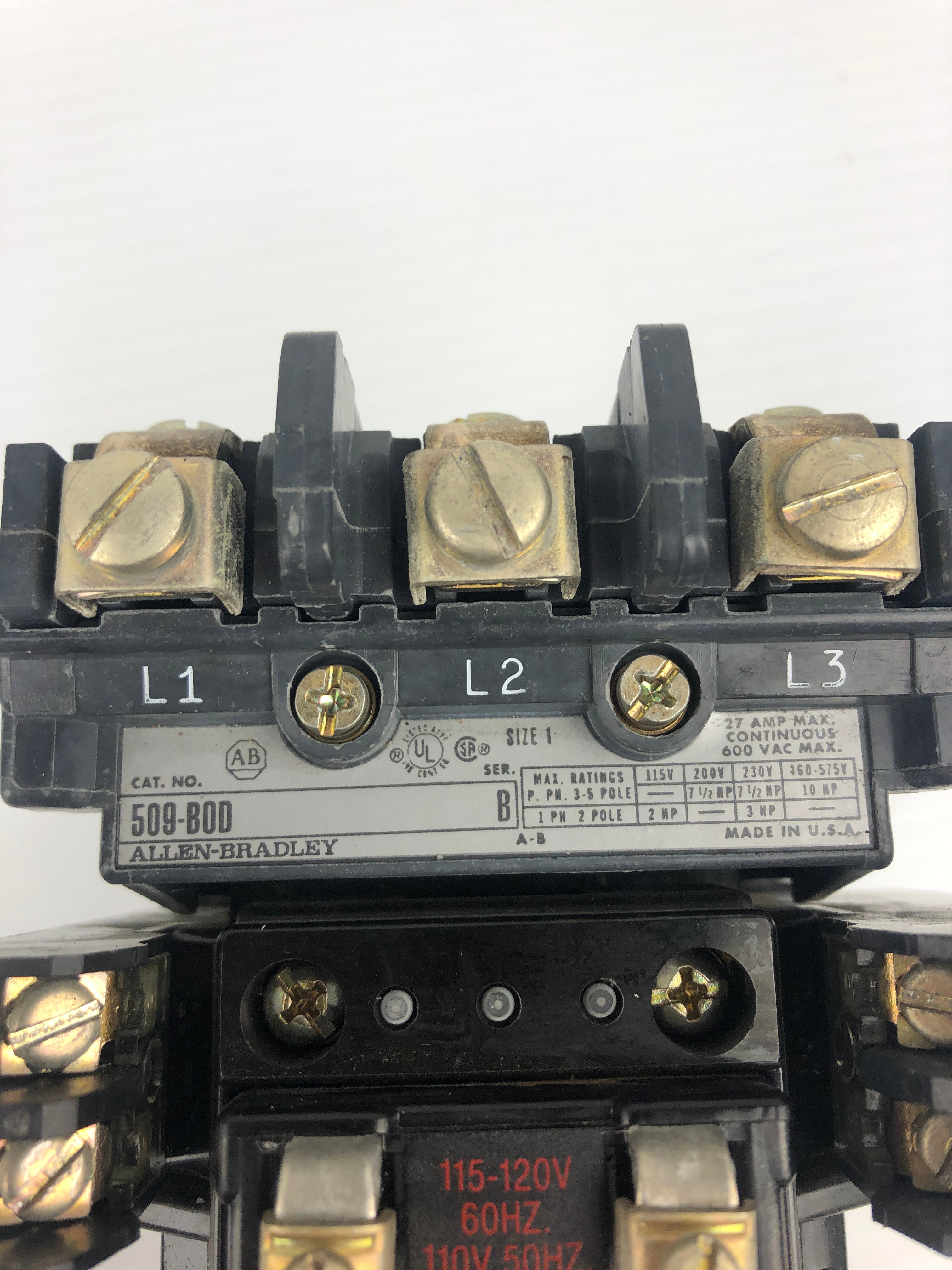 Allen-Bradley 509-B0D Motor Starter Contactor Size 1 Series B