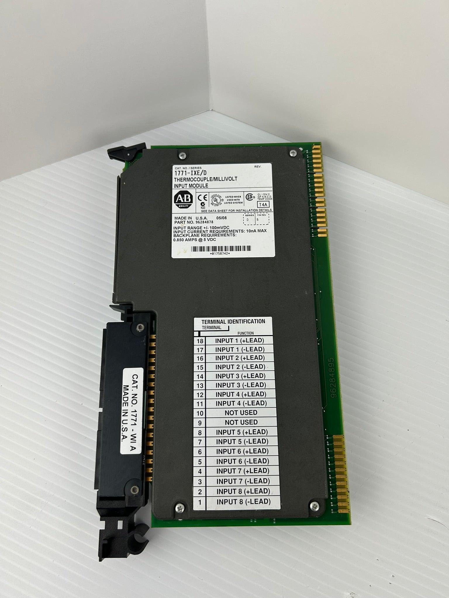 Allen-Bradley 1771-IXE Thermocouple/Millivolt Input Module Ser D Rev B 5V 0.850A