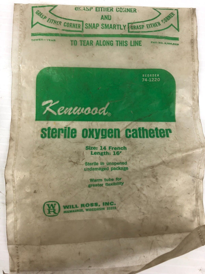 Kenwood 74-1220 Sterile Oxygen Catheter Size 14 French 16"