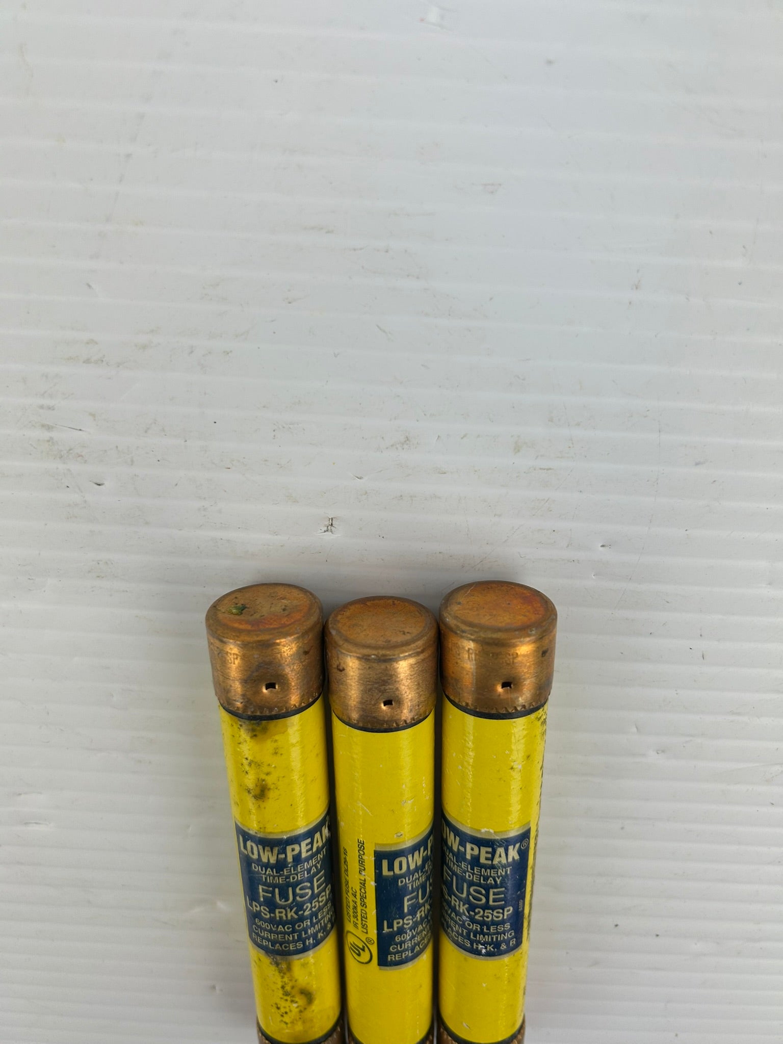 Bussmann LPS-RK-25SP Low Peak Dual Element Time Delay Fuse 25A 600VAC - Lot of 3