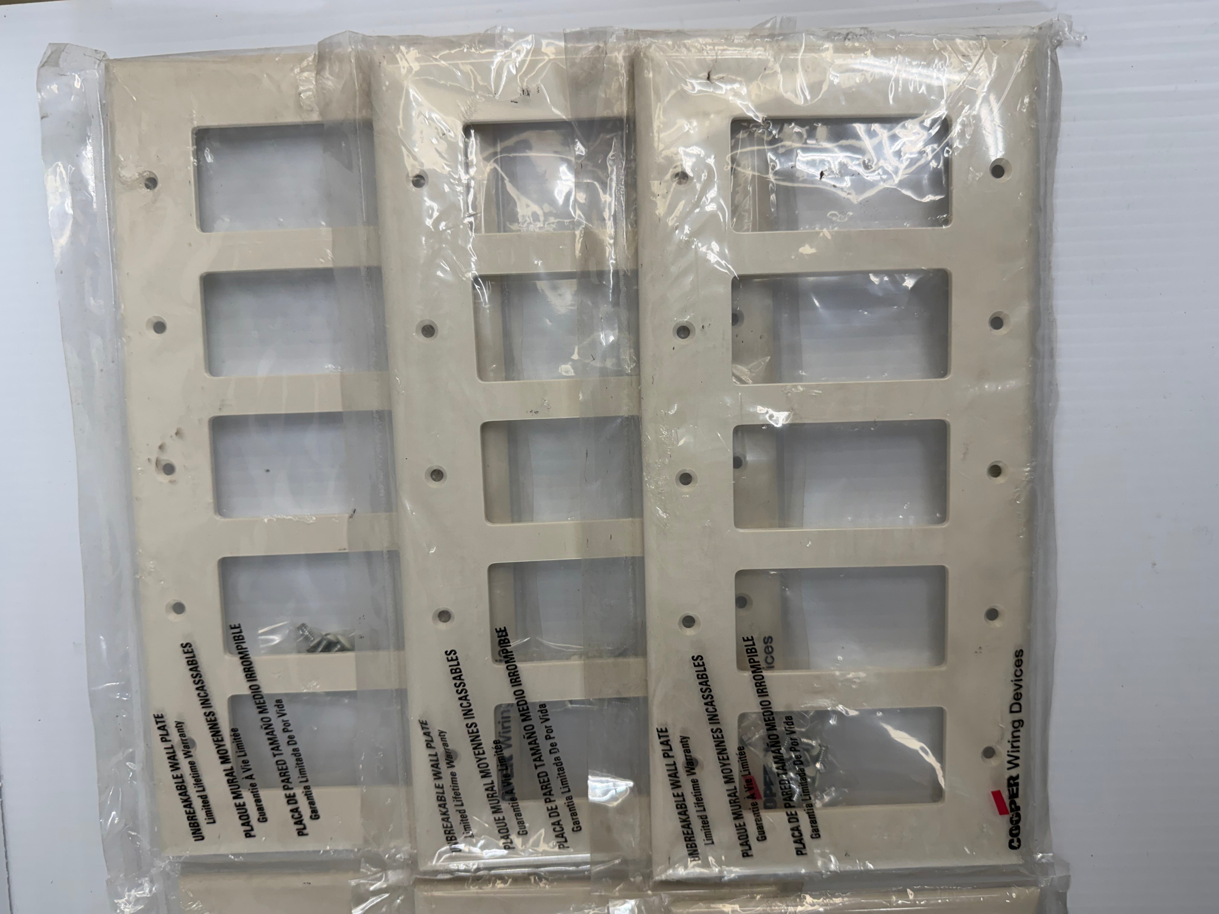 Cooper Wiring 5-Gang Toggle Wallplate PJ265LA Lot of 3