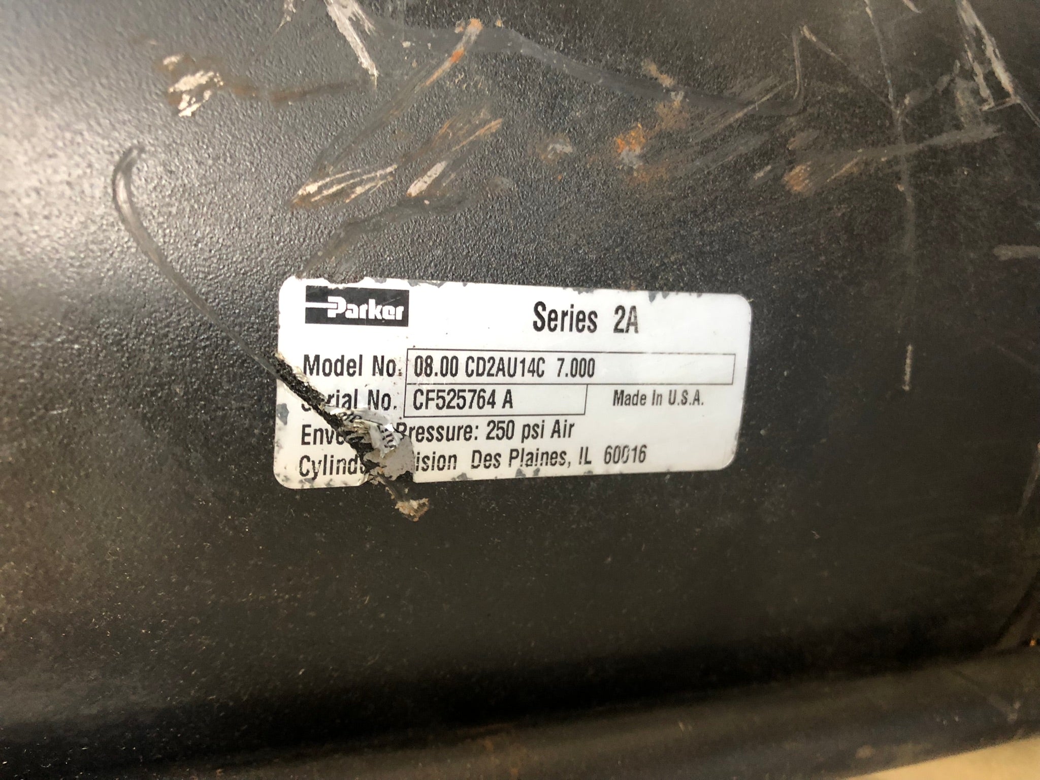 Parker 08.00 CD2AU14C 7.000 Hydraulic Cyliner Series 2A CF525764A