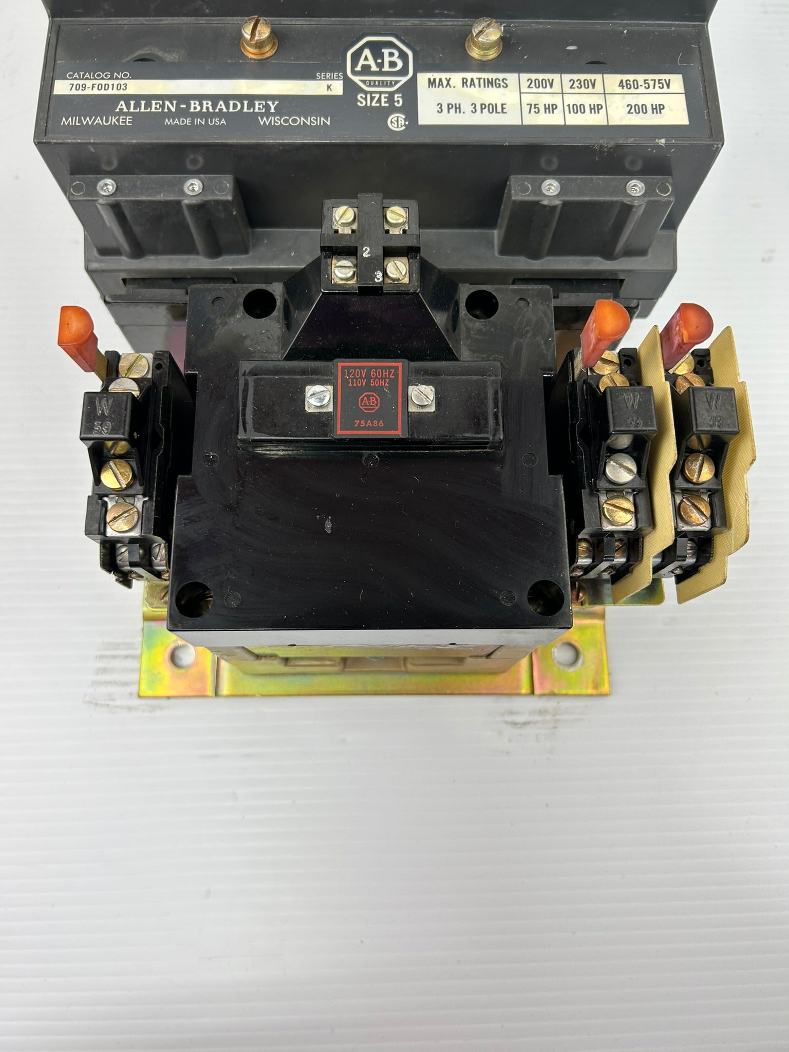 Allen Bradley 709-F0D103 Size 5 Starter Series K 3 Phase 3 Pole