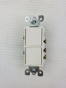 Leviton 5641-W White Combination 2 Switches 1 Single Pole & One 3-Way