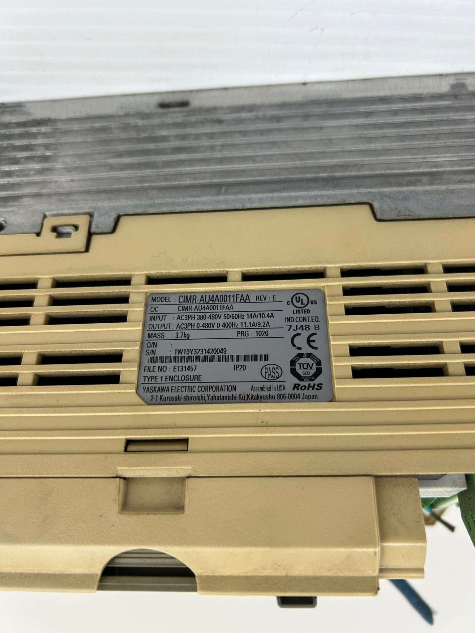 Yaskawa Electric CIMR-AU4A0011FAA AC Industrial Drive A1000 Rev E