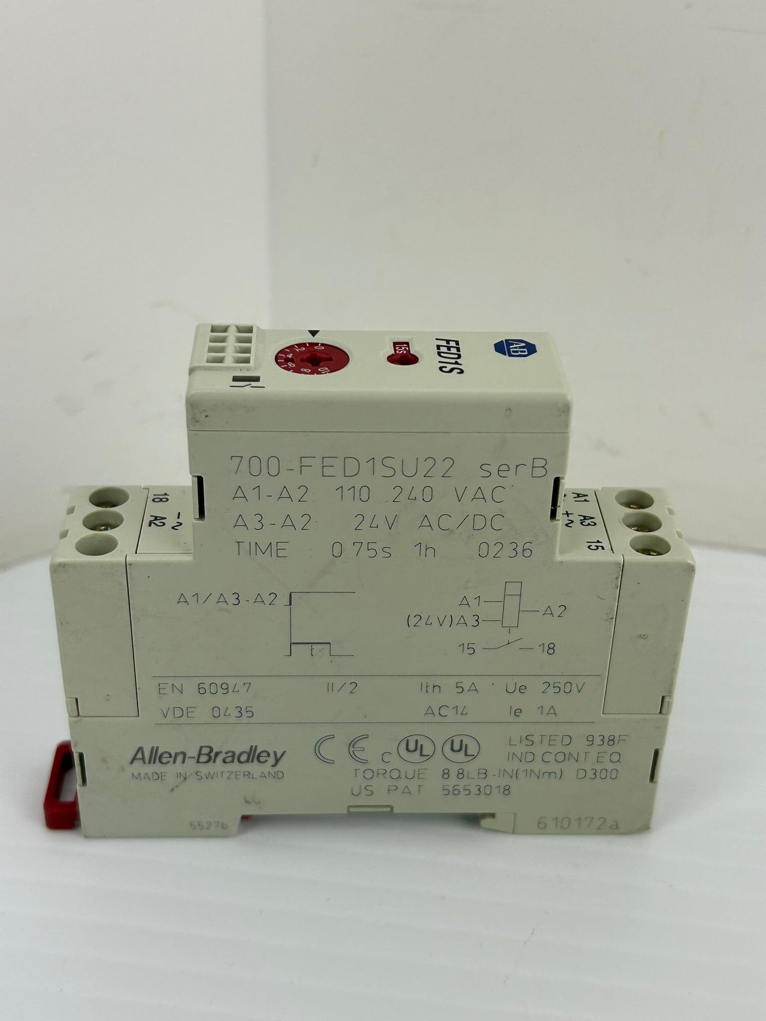 Allen-Bradley 700-FED1SU22 Timing Relay Series B 0.75s 1H