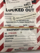 Brady 105370 "Danger Lock Out" Tag with Zip Ties - Lot of 25