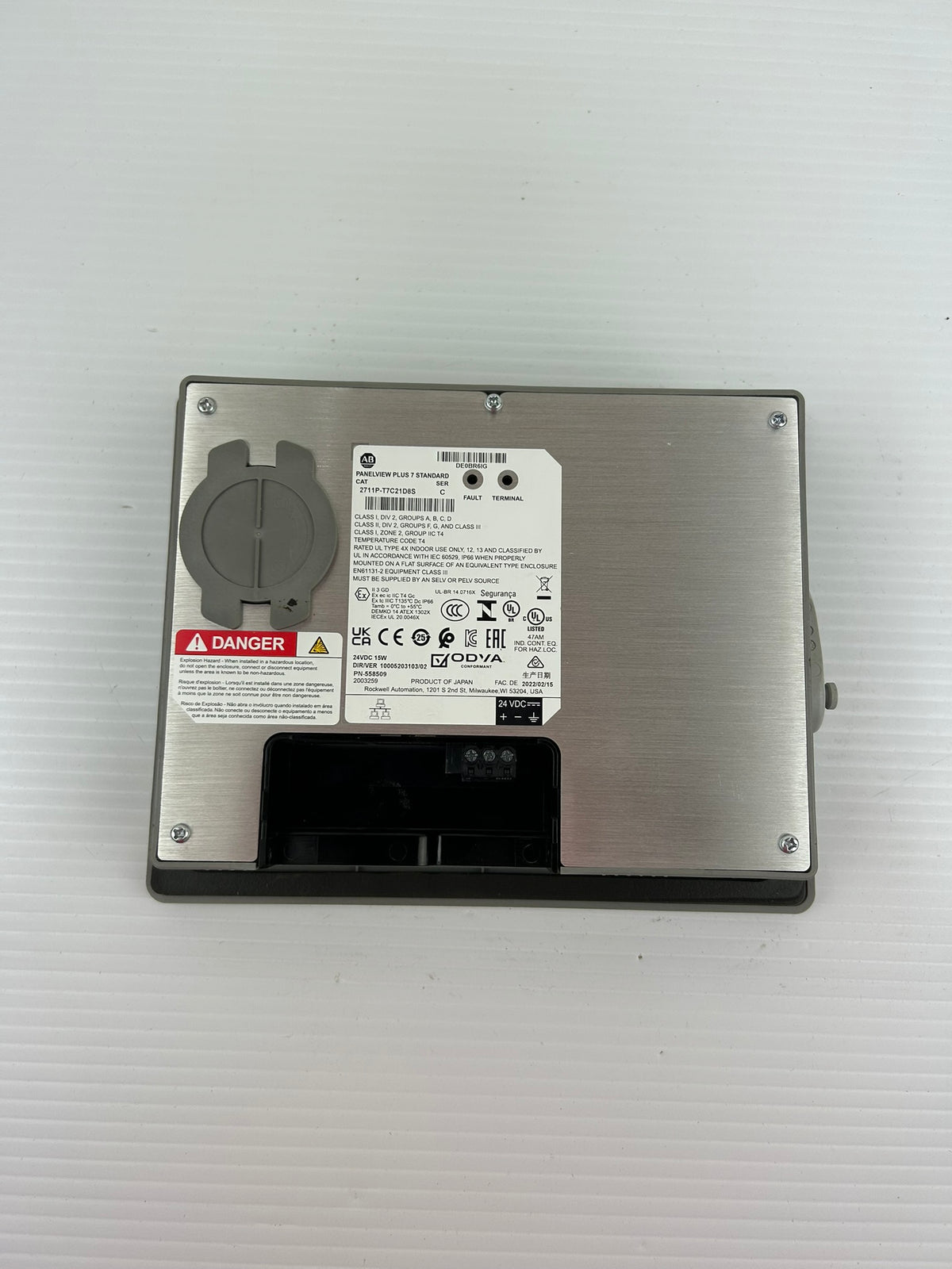 Allen-Bradley PanelView Plus 7 Standard 7" Screen 2711P-T7C21D8S Series C 24VDC