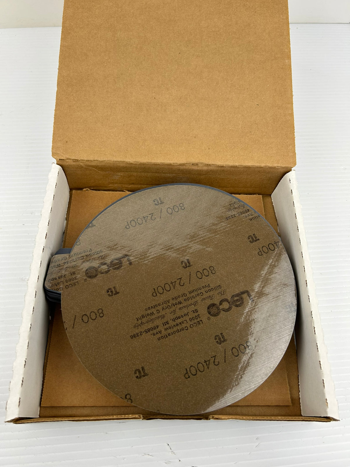 LECO 810-033-100 8" 800 Grit Silicon Carbide PSA Abrasive Discs 100 Count
