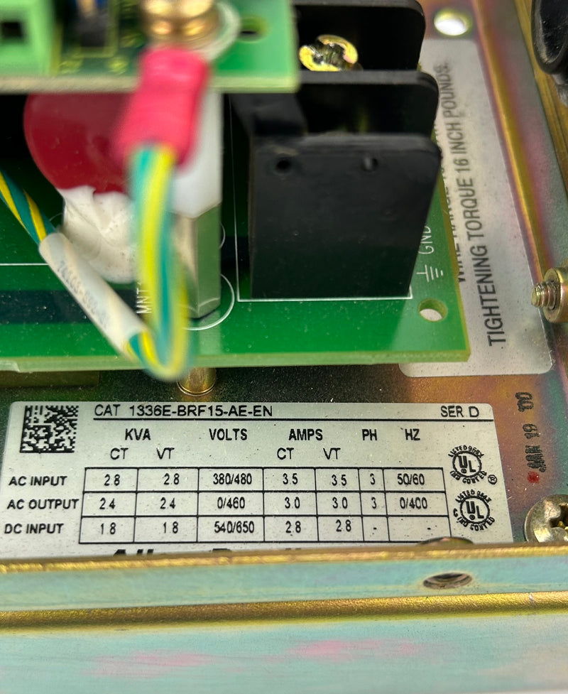 Allen-Bradley 1336E-BRF15-AE-EN Drive Series D 28kVA 3PH 380/480V 3.5A 50/60Hz