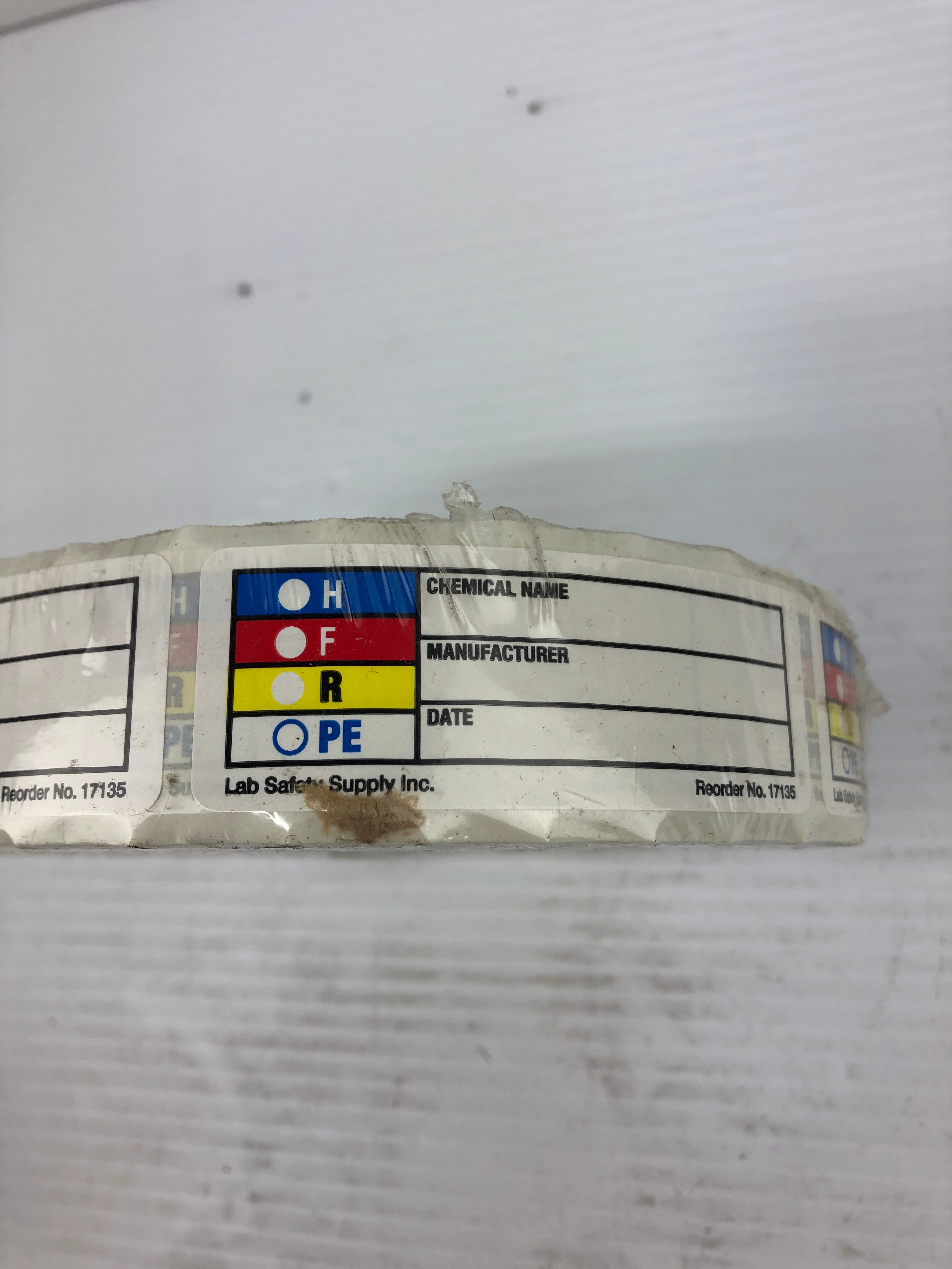 Lab Safety Supply Inc 17135 H F R PE Chemical Label Roll