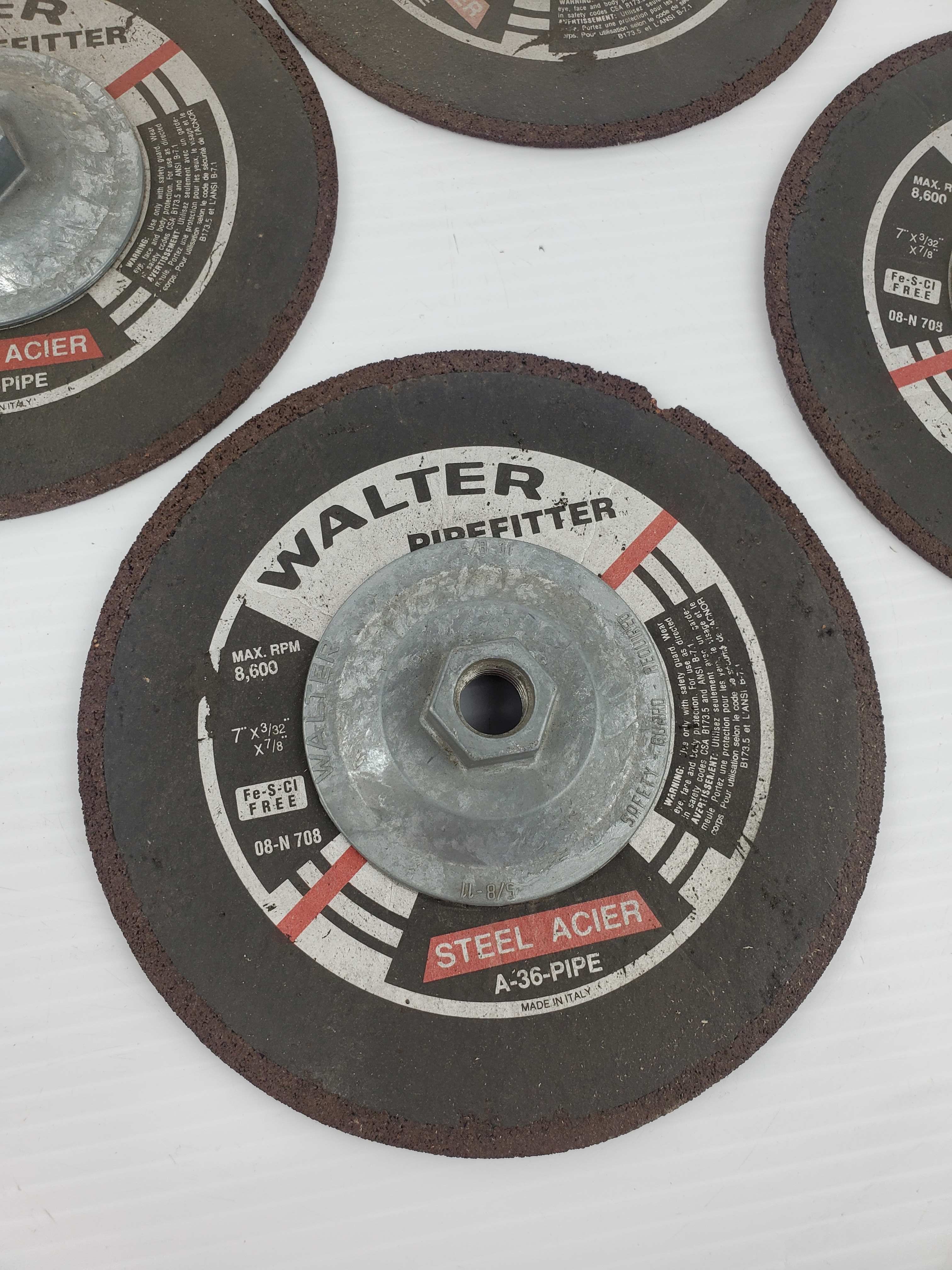 Walter A-36-PIPE Steel Acier PipeFitter Grinding Wheel 7x3/32x7/8" - Lot of 4