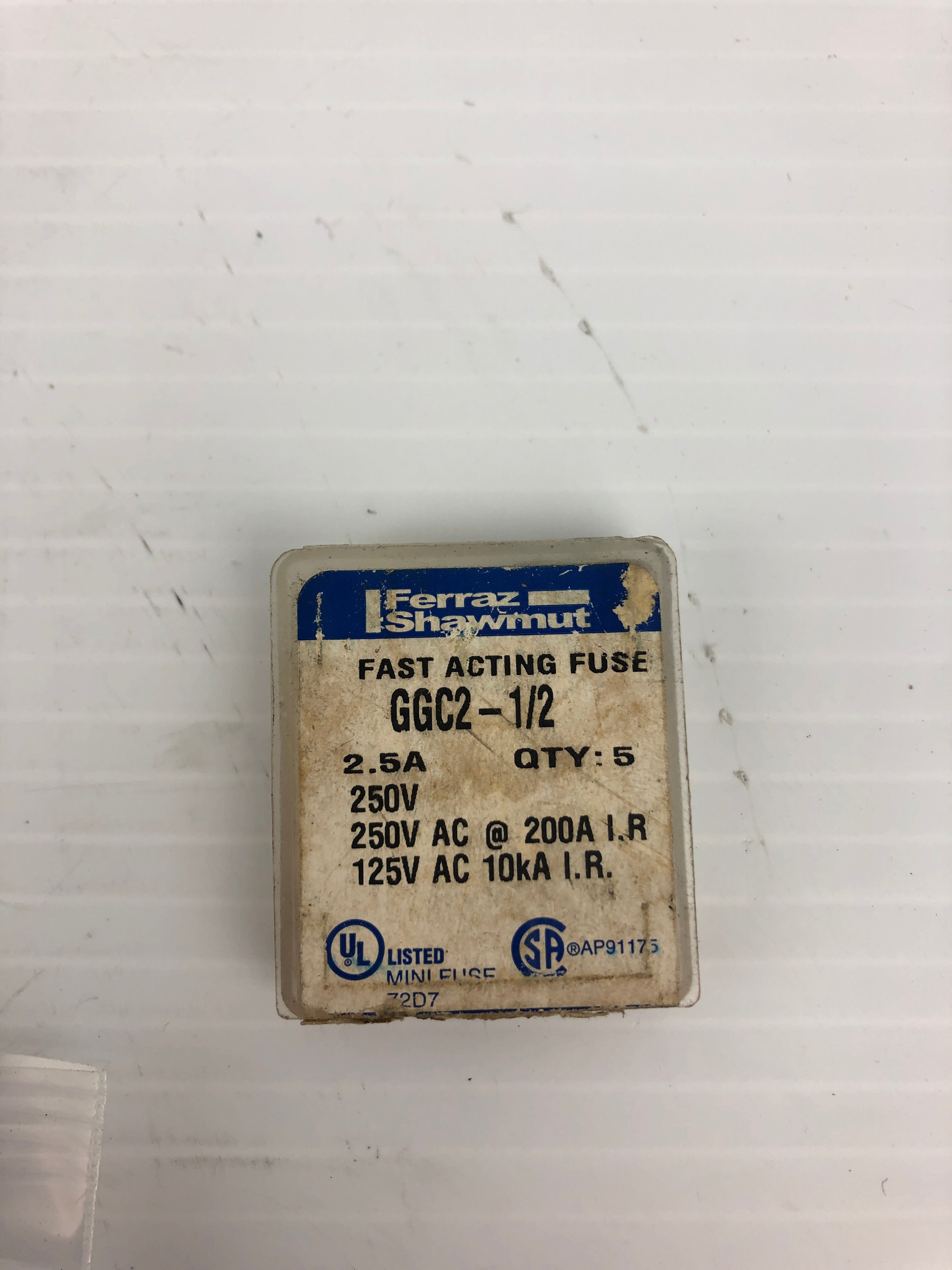 Ferraz Shawmut GGC2-1/2 Fast Acting Mini Fuses - Lot of 2
