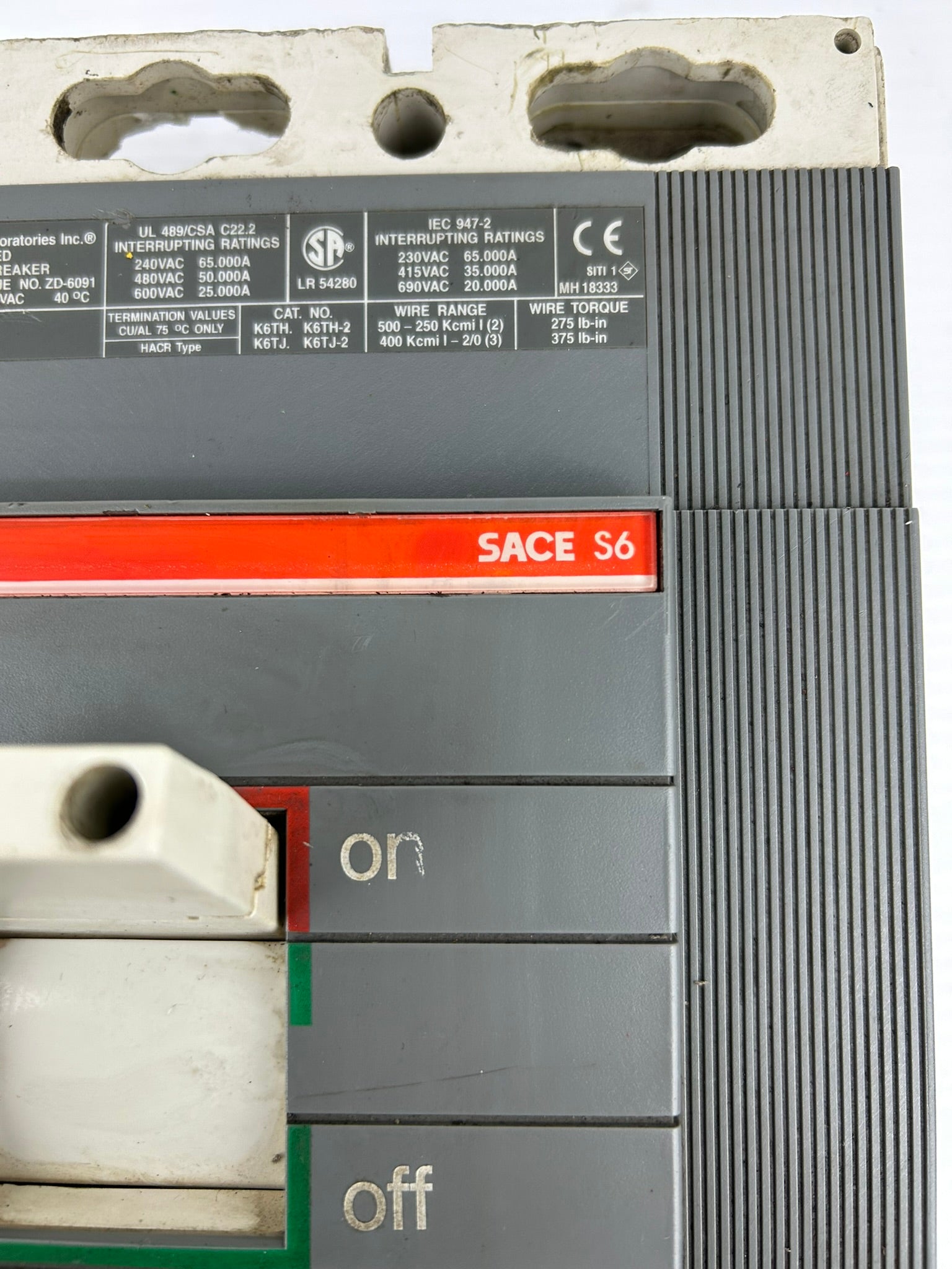 ABB SACE S6 S6N Circuit Breaker 2 Pole Unit 600VAC Issue ZD-6091