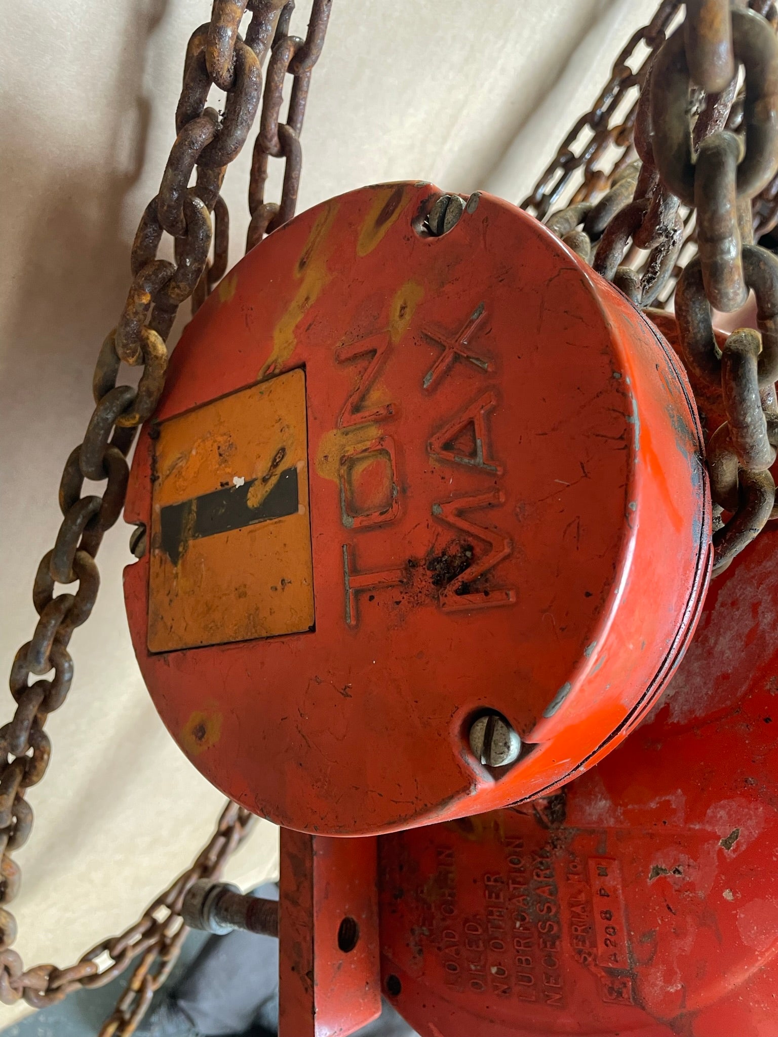 CM Cyclone 1 Ton Chain Hoist with Load Limiter SA208PH Army Type Trolley