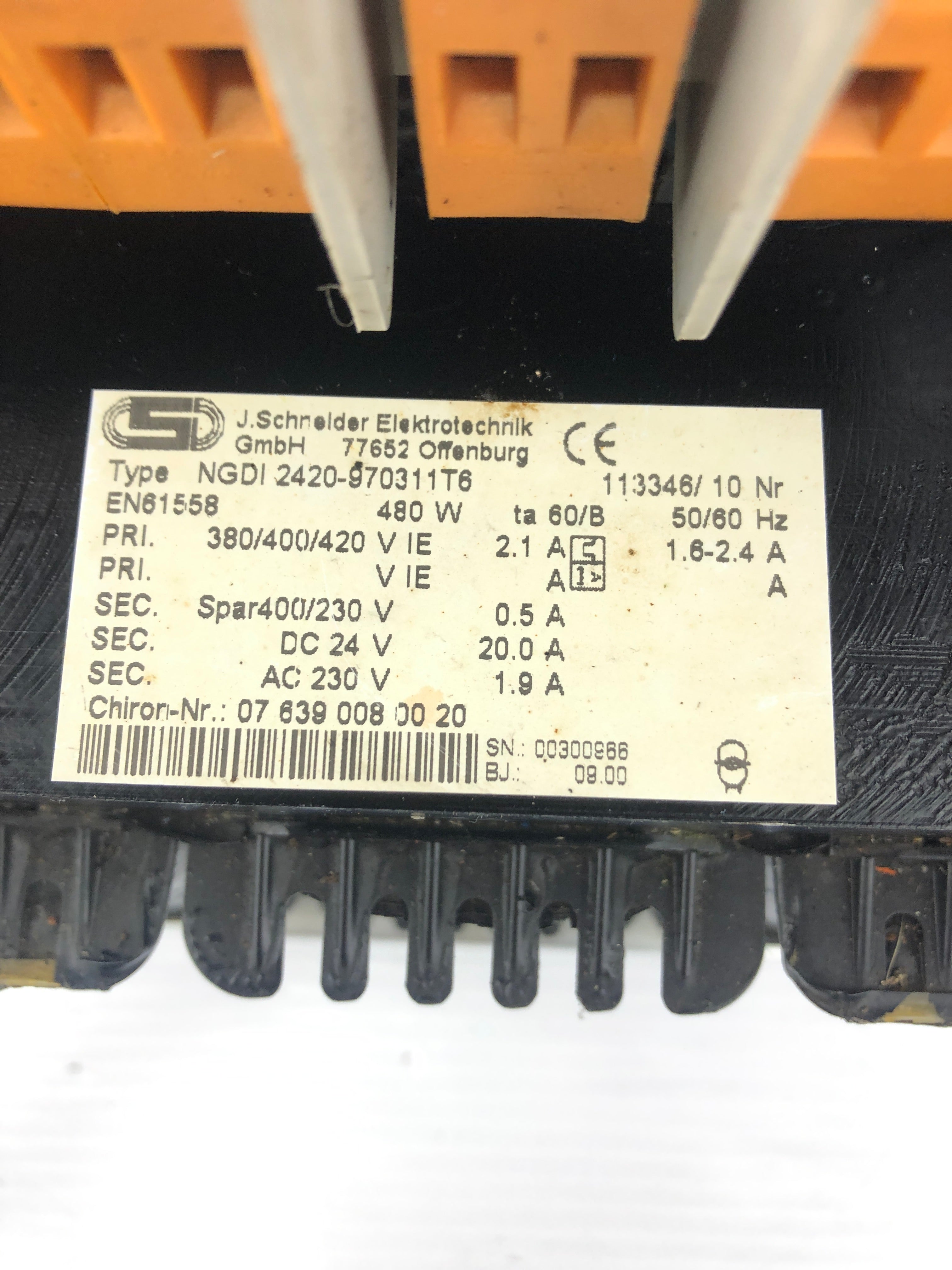J. Schneider Elekrotechnik NGDI 2420-970311T6 Transformer 380/400/420V 2.1A 480W