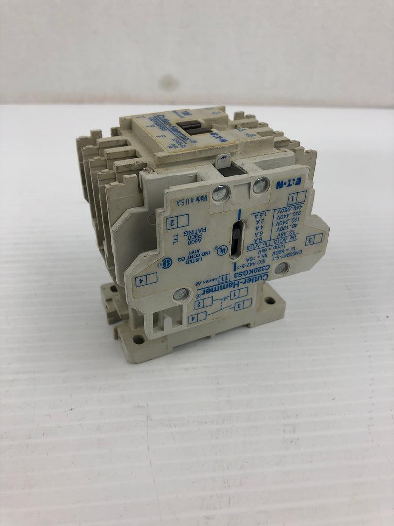 Cutler Hammer CE15BNS3 Contactor Series B1 with C320KGS3 Auxiliary Contact