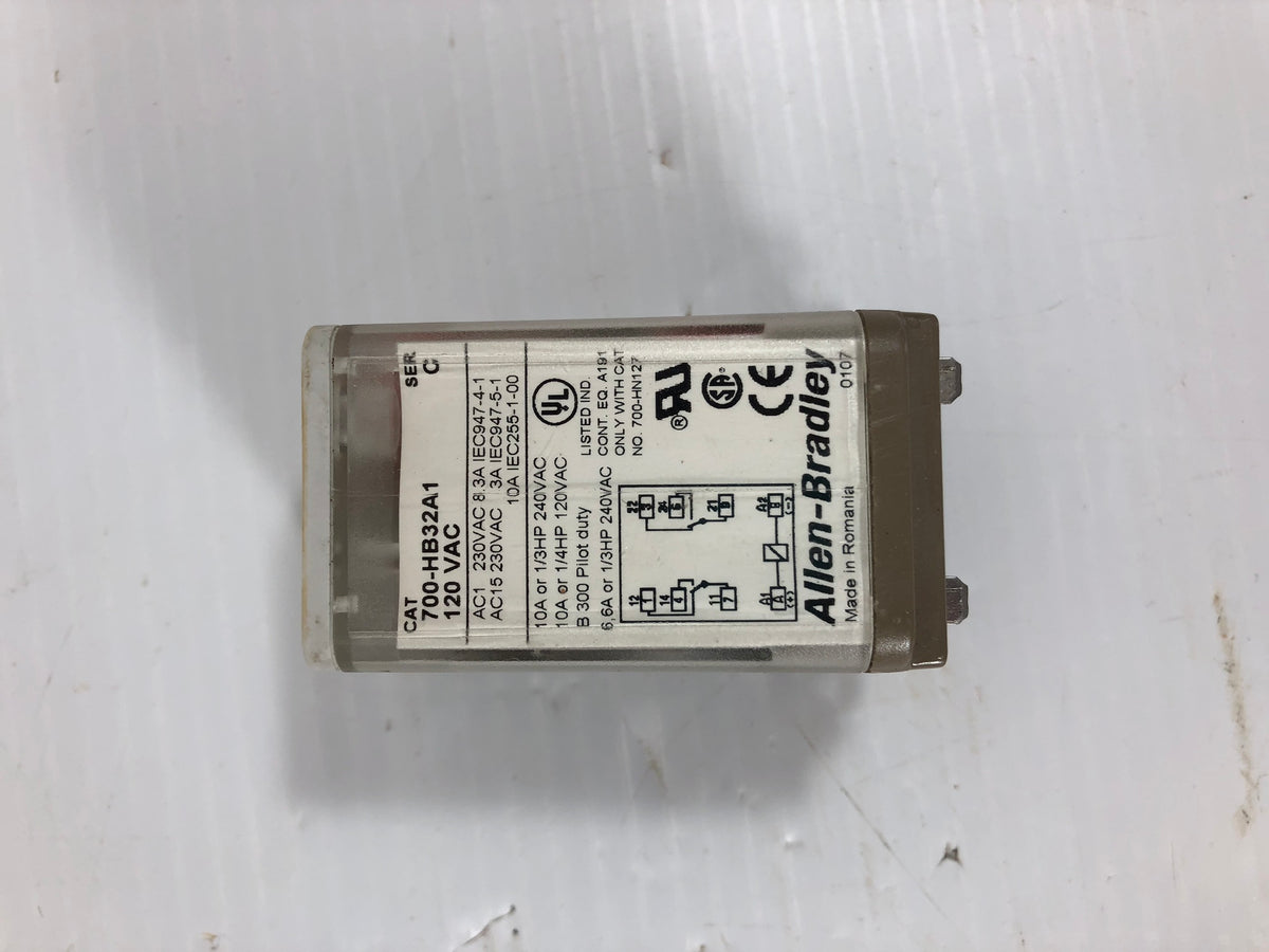 Allen-Bradley 700-HB32A1 Series C 120 VAC General Purpose Relays - Lot of 5