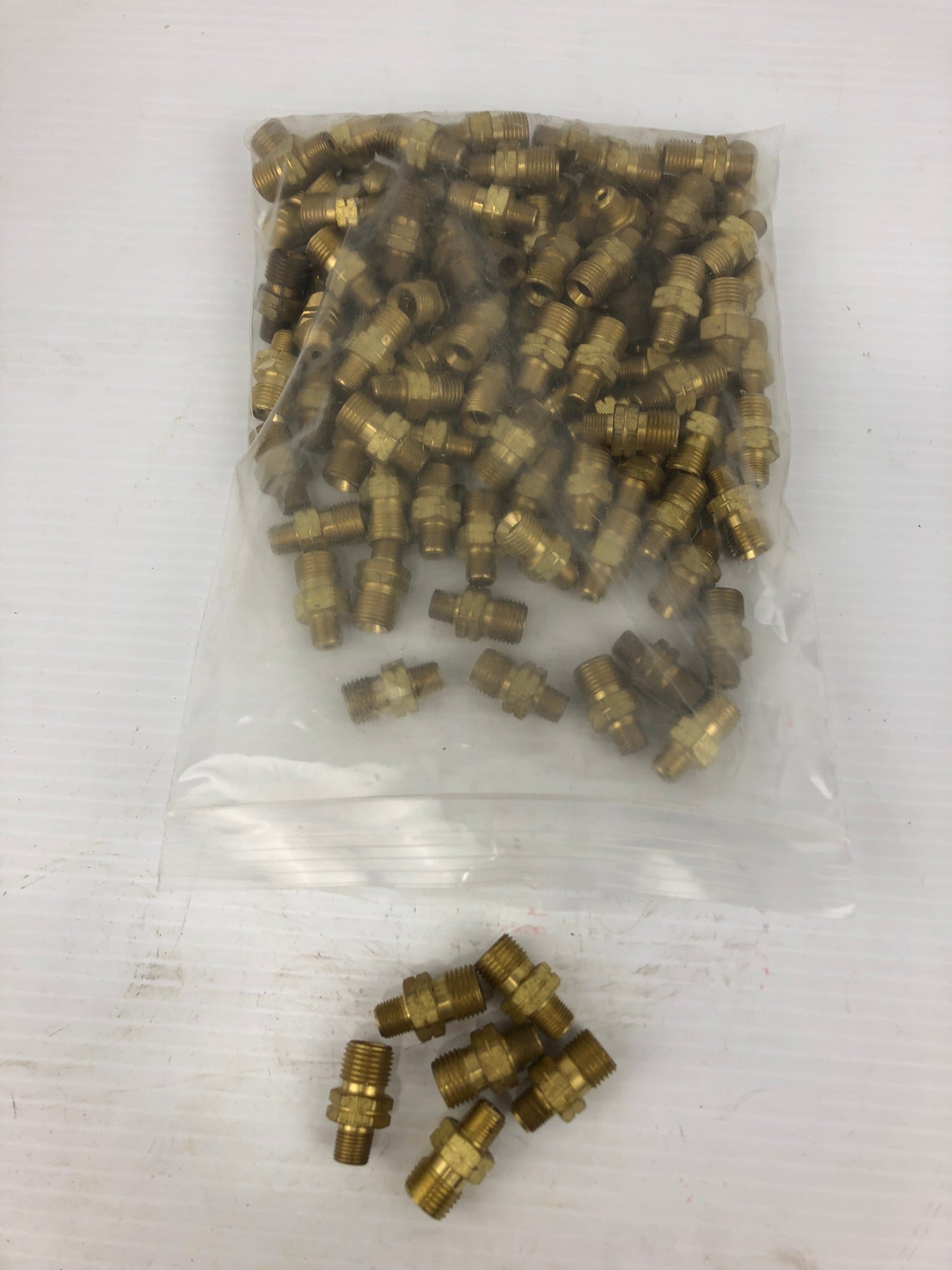Hex Nipple Brass Pipe Fitting 1/2" x 1/8" ID - Lot of 96