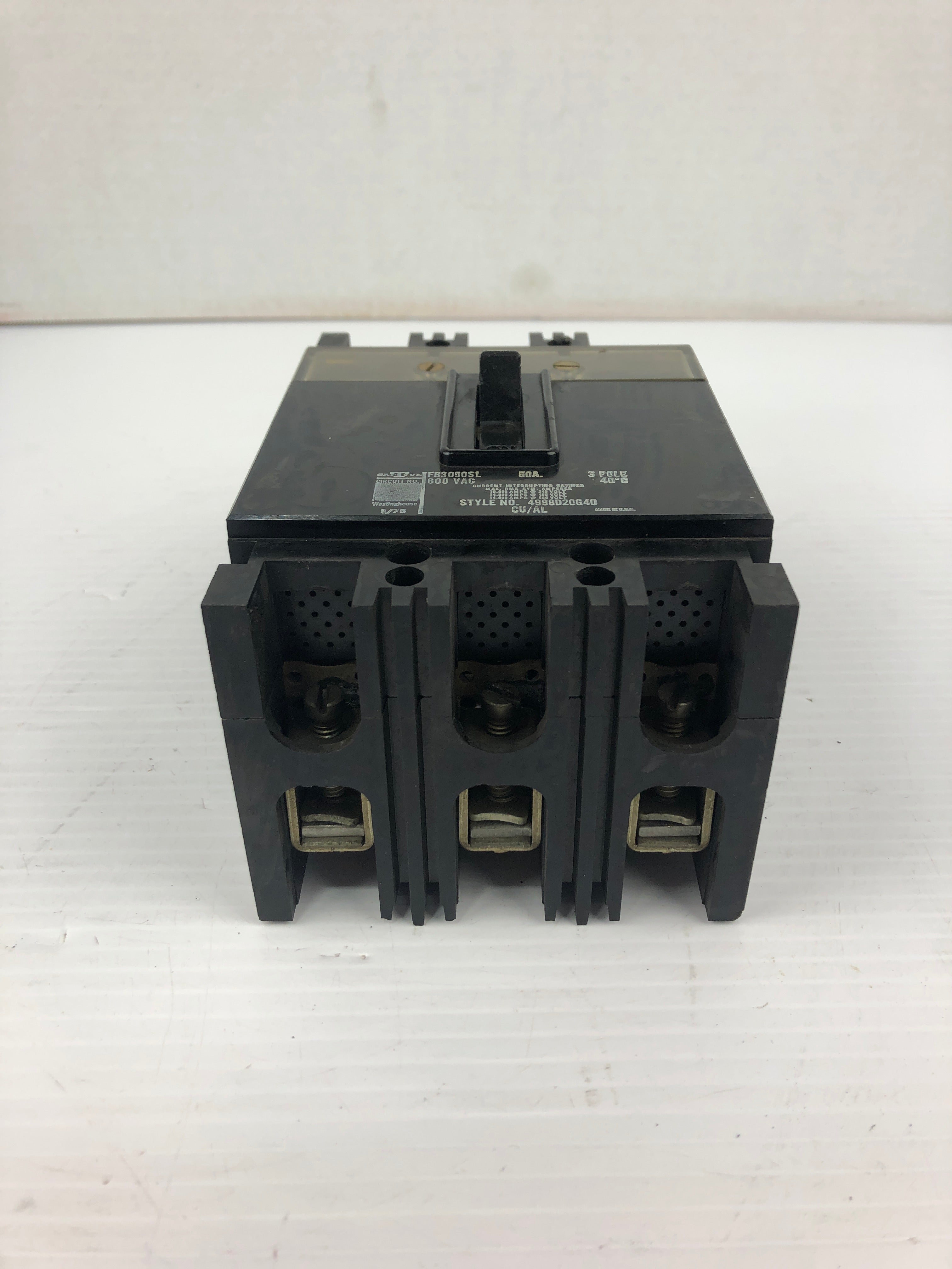 Westinghouse FB3050SL Circuit Breaker 3 Pole 50A