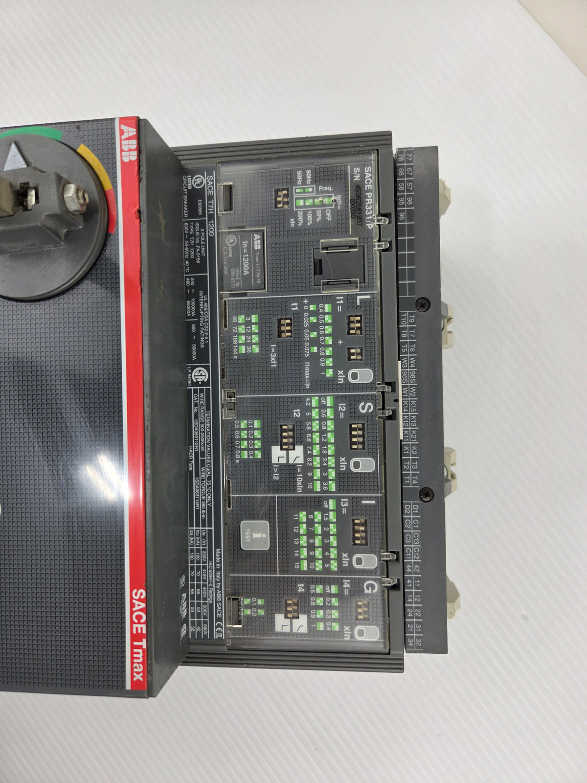 ABB SACE Tmax T7H 1200 Molded Case Circuit Breaker 1200A PR331/P BF41148605