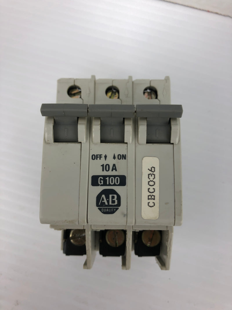 Allen Bradley G100 Circuit Breaker 1492-CB3 Ser. A 10A 3P