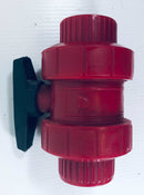 1-1/2" Chemtrol Tru-Bloc True Union Red Kynar PVDF Ball Valve