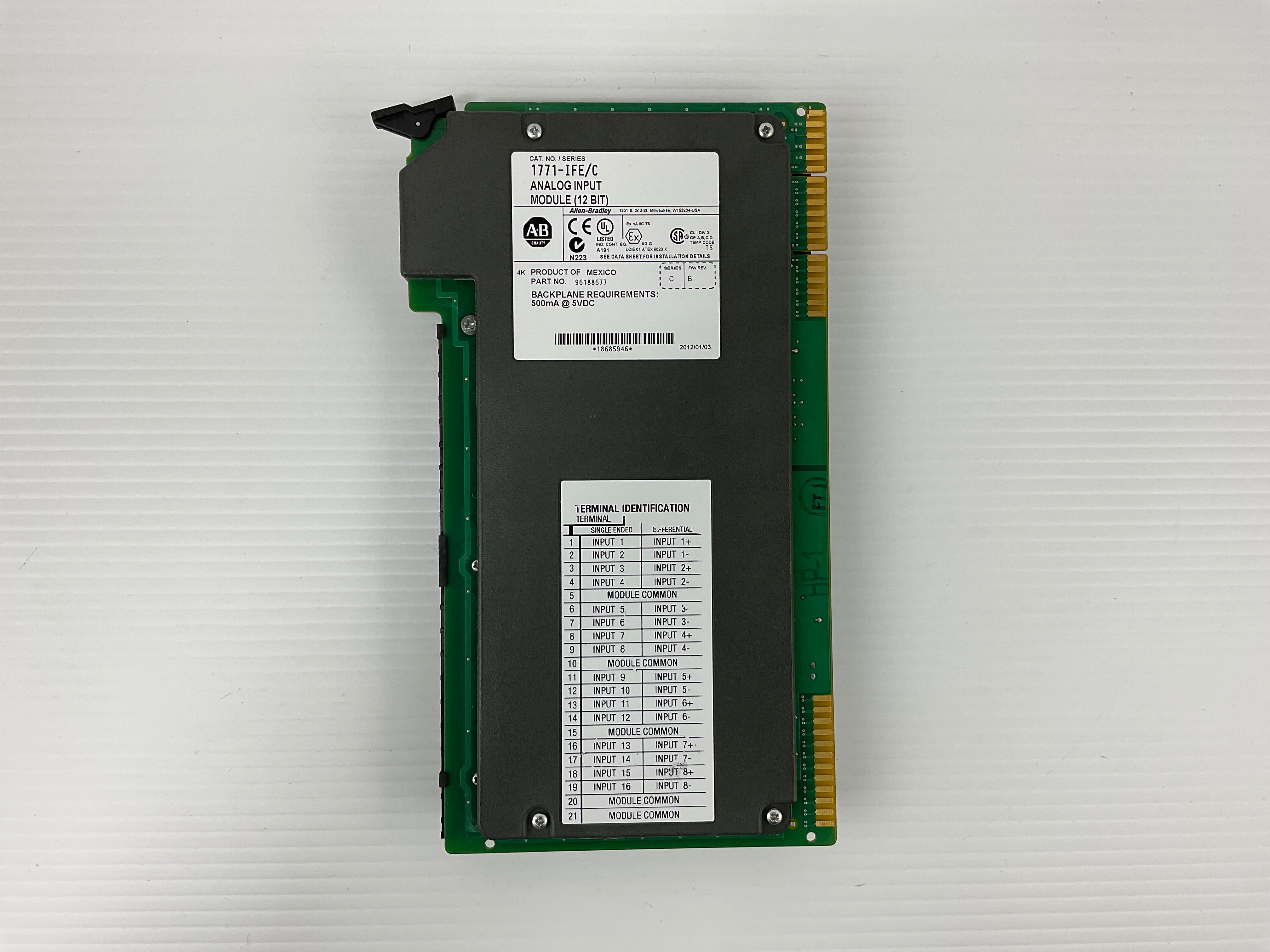 Allen Bradley Analog Input Module 1771-IFE/C 5000 mA 5 VDC