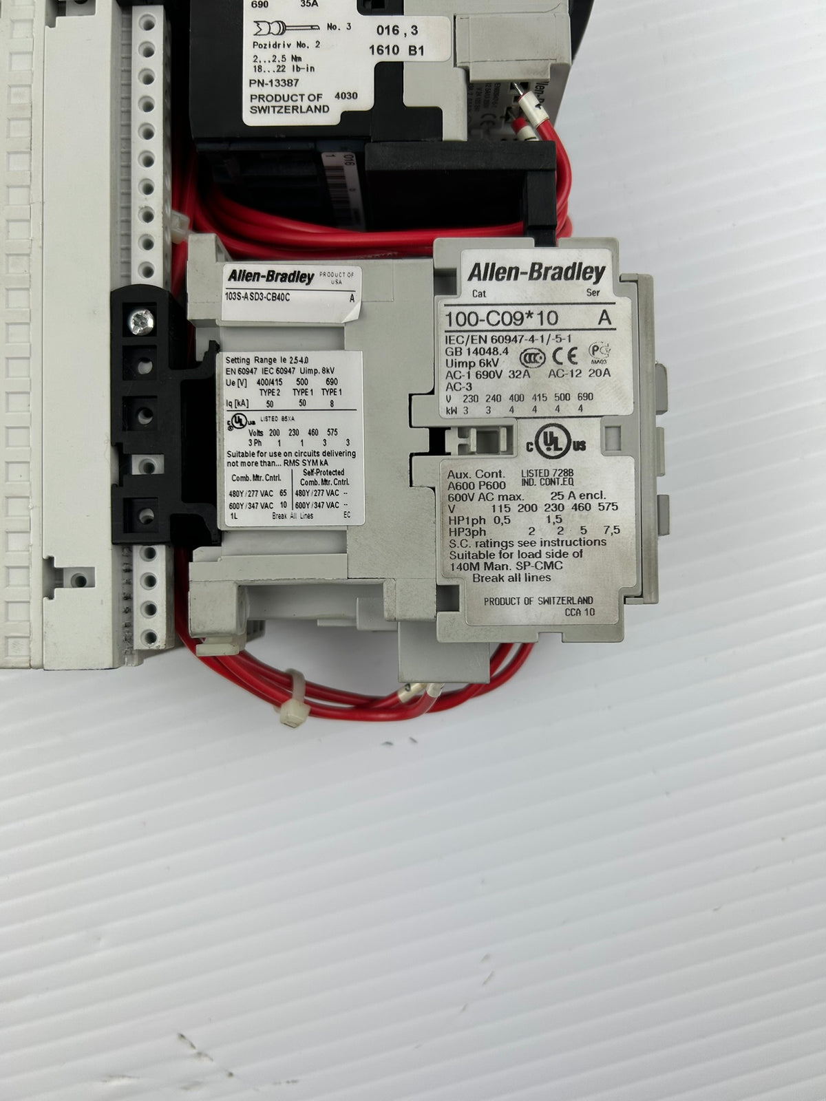 Allen-Bradley 140M-C2E-B40 Motor Starter 100-C09*10 Contactor Assembly 100-S
