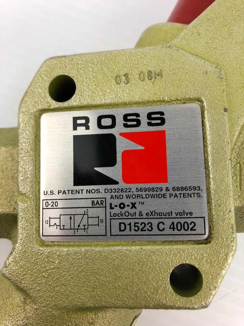 Ross L-O-X Valve D1523 C 4002 Lockout and Exhaust Valve with Fitting