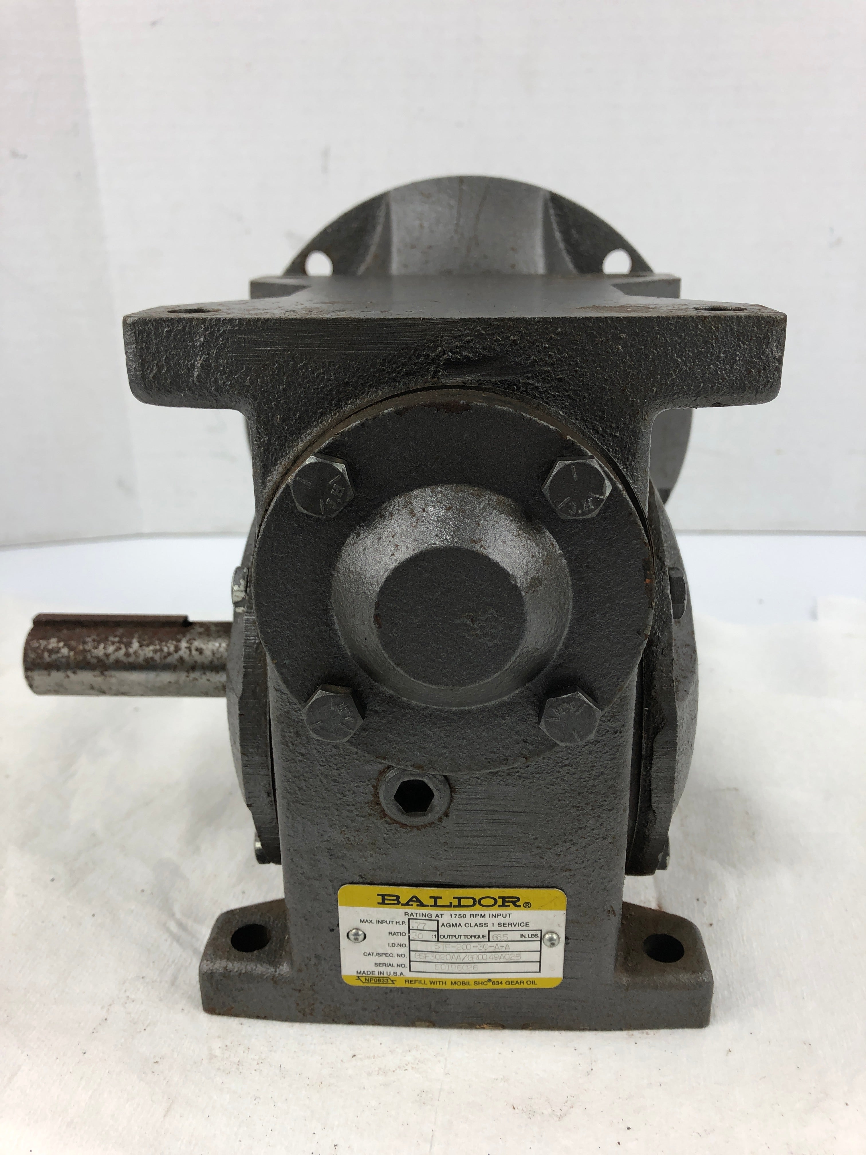 Baldor GSF3020AA Gear Reducer GR0049A025 0.77 HP 1750 RPM 30:1 Ratio