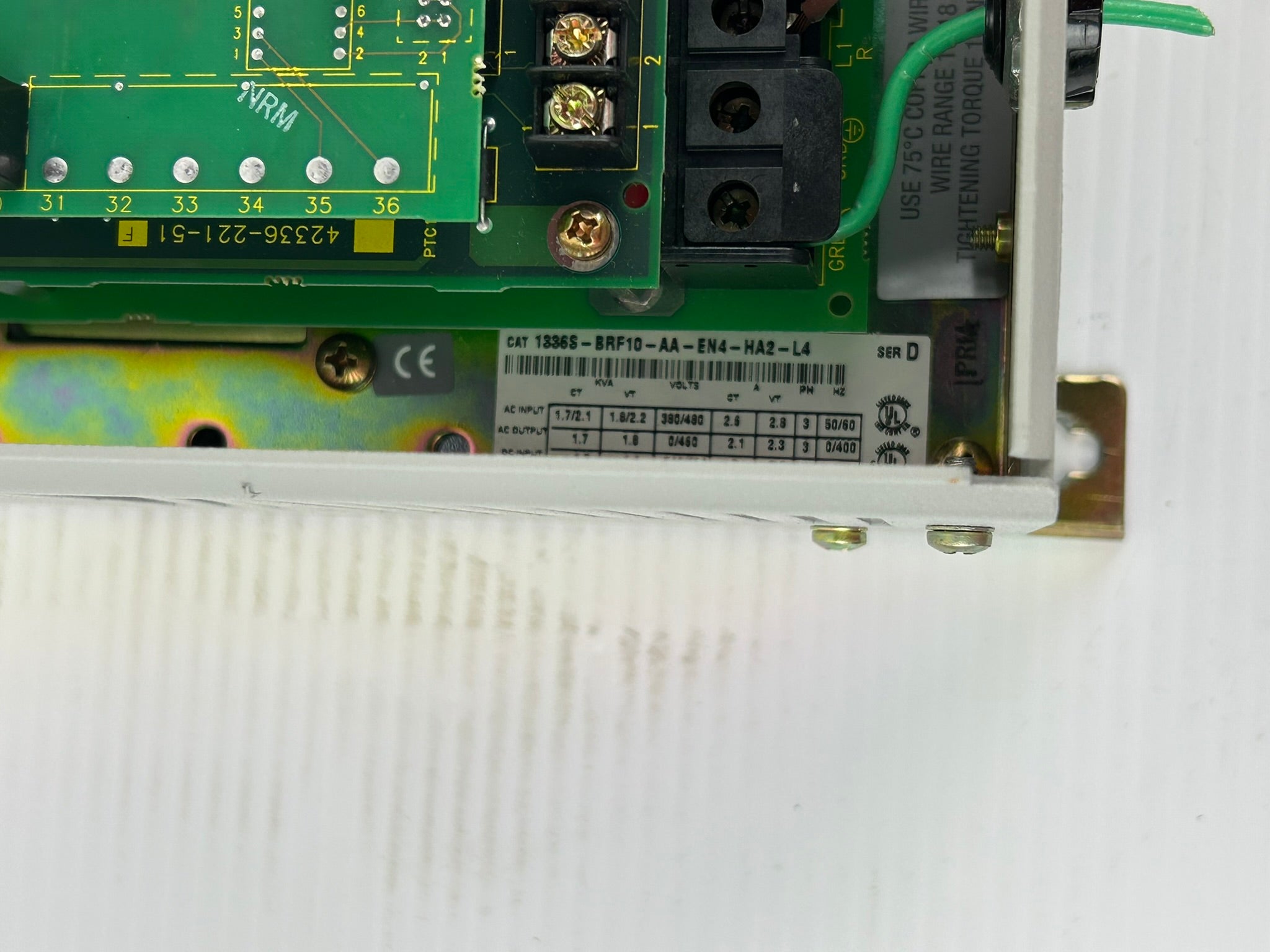 Allen-Bradley 1336S-BRF10-AA-EN4-HA2-L4 Sensorless Vector Drive 1336 Plus Ser. D