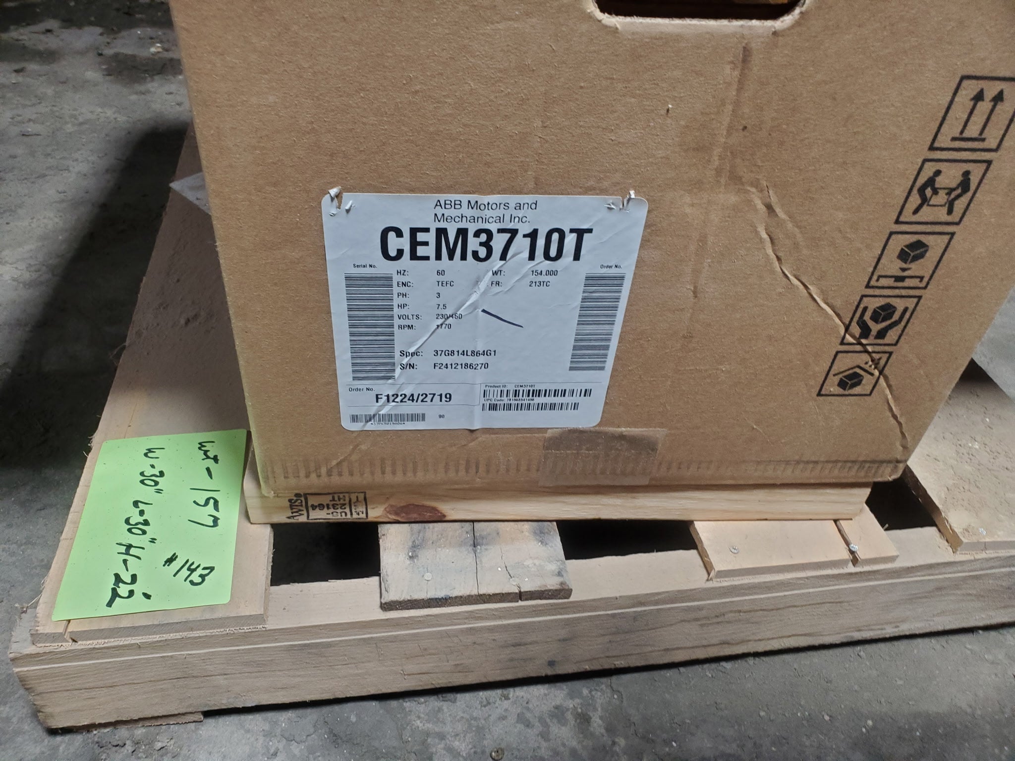 Baldor Reliance CEM3710T Super-E 7.5HP Electric Motor 1770 RPM 230/460V 213TC
